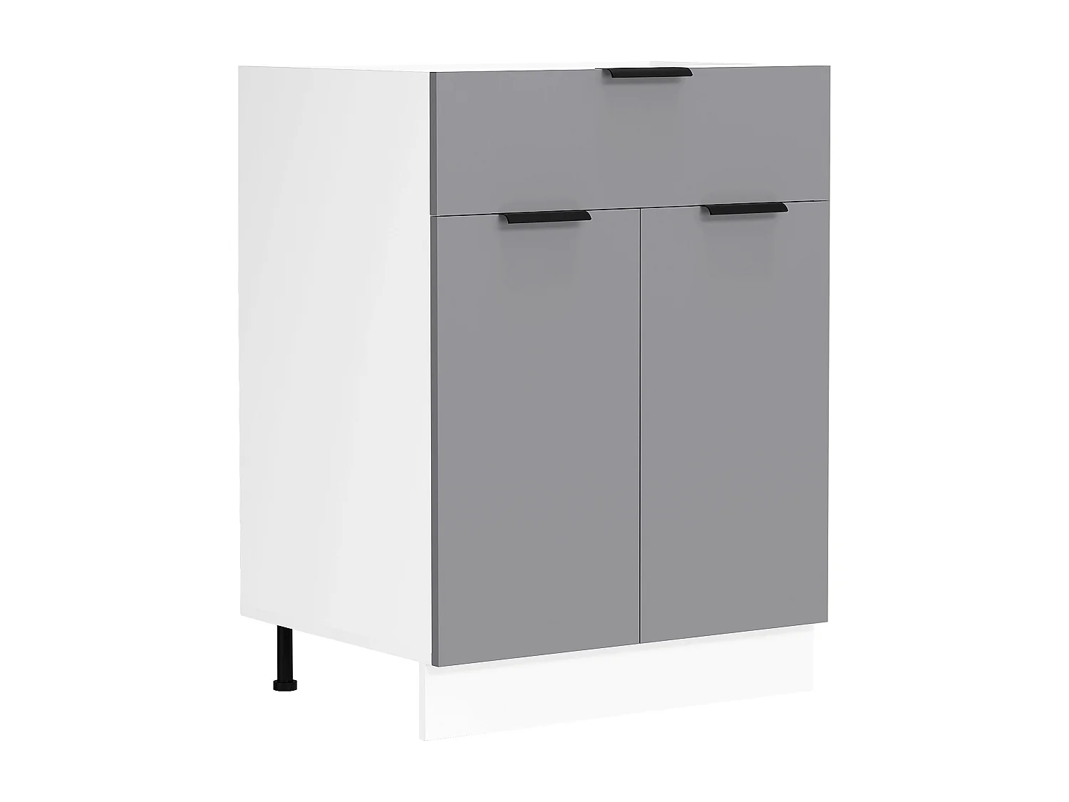 Kitchen furniture cabinet Fasola White / Anthracite H. 82 x W. 60 x D. 46 cm