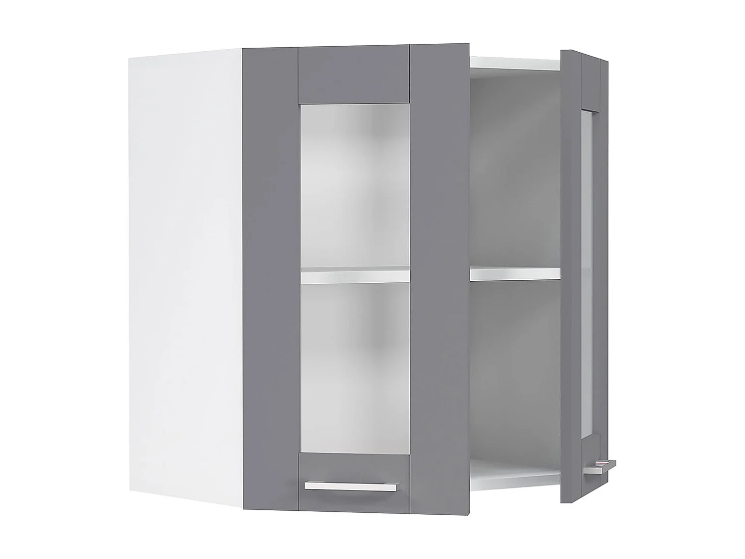 Kitchen furniture hanging cabinet Colura White / Anthracite H. 60 x W. 80 x D. 31 cm