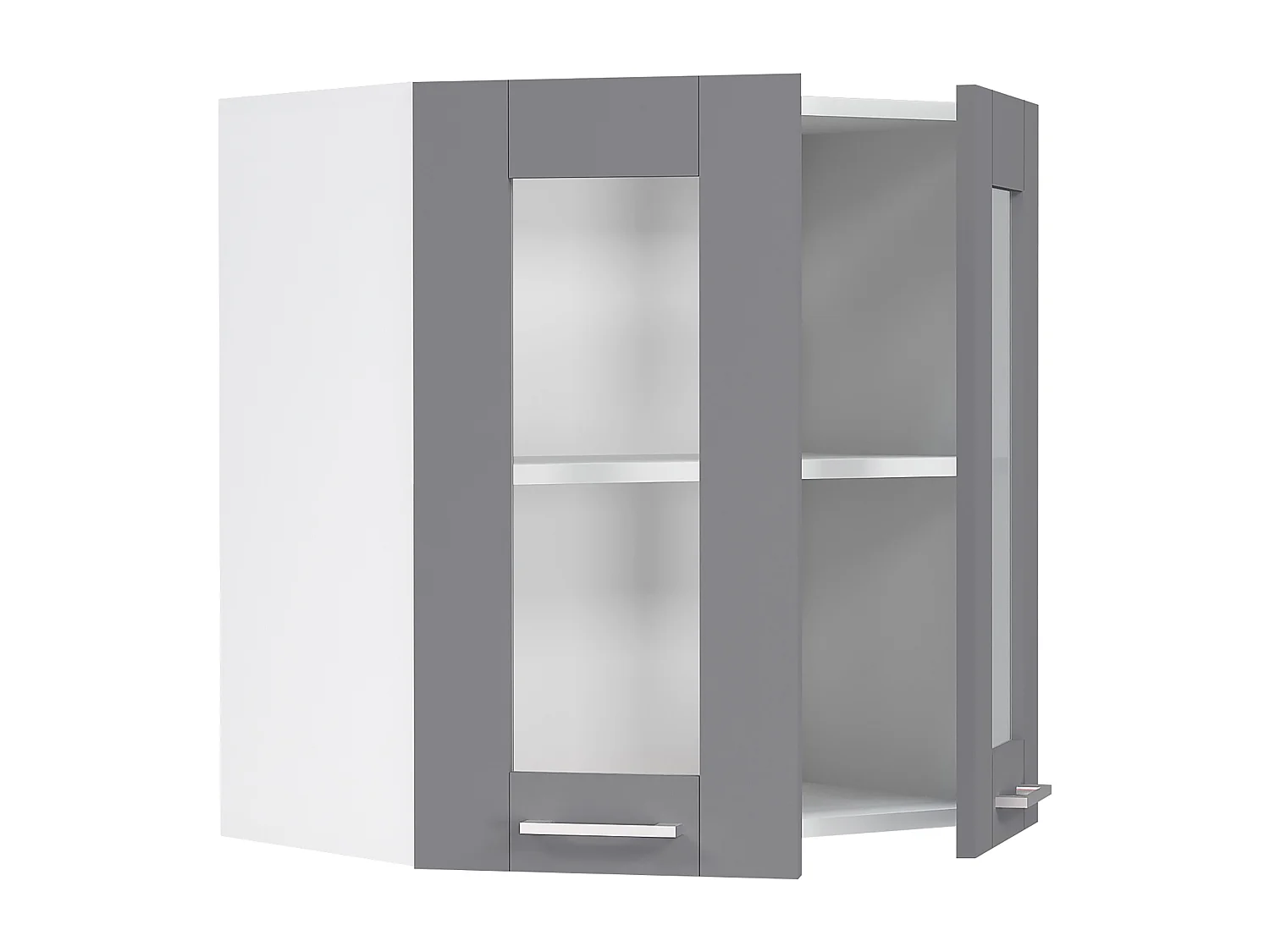 Kitchen furniture hanging cabinet Colura White / Anthracite H. 60 x W. 80 x D. 31 cm