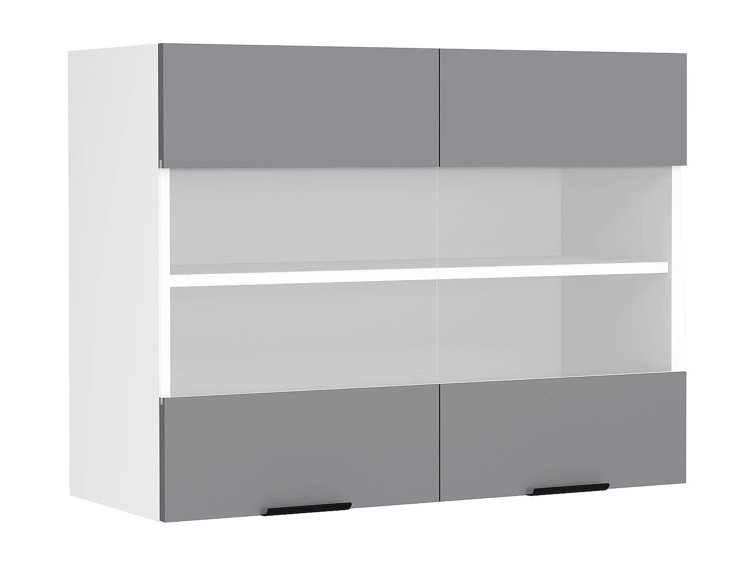Kitchen furniture hanging cabinet Fasola White / Anthracite H. 60 x W. 80 x D. 31 cm