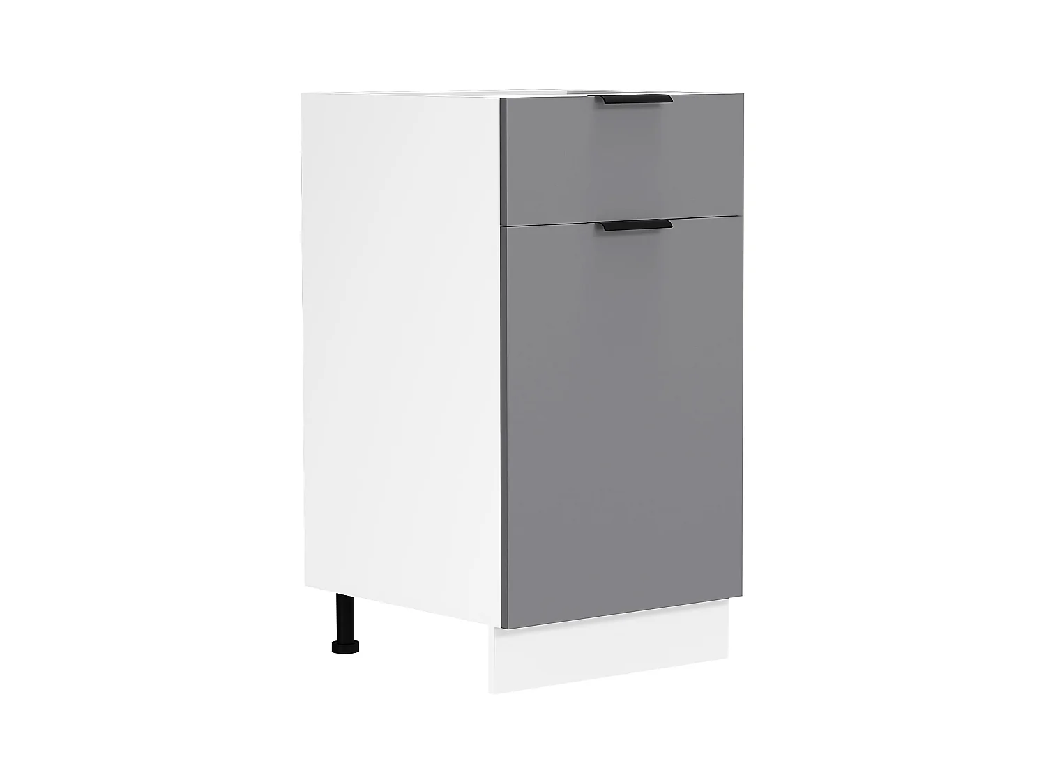 Kitchen furniture cabinet Fasola White / Anthracite H. 82 x W. 40 x D. 46 cm
