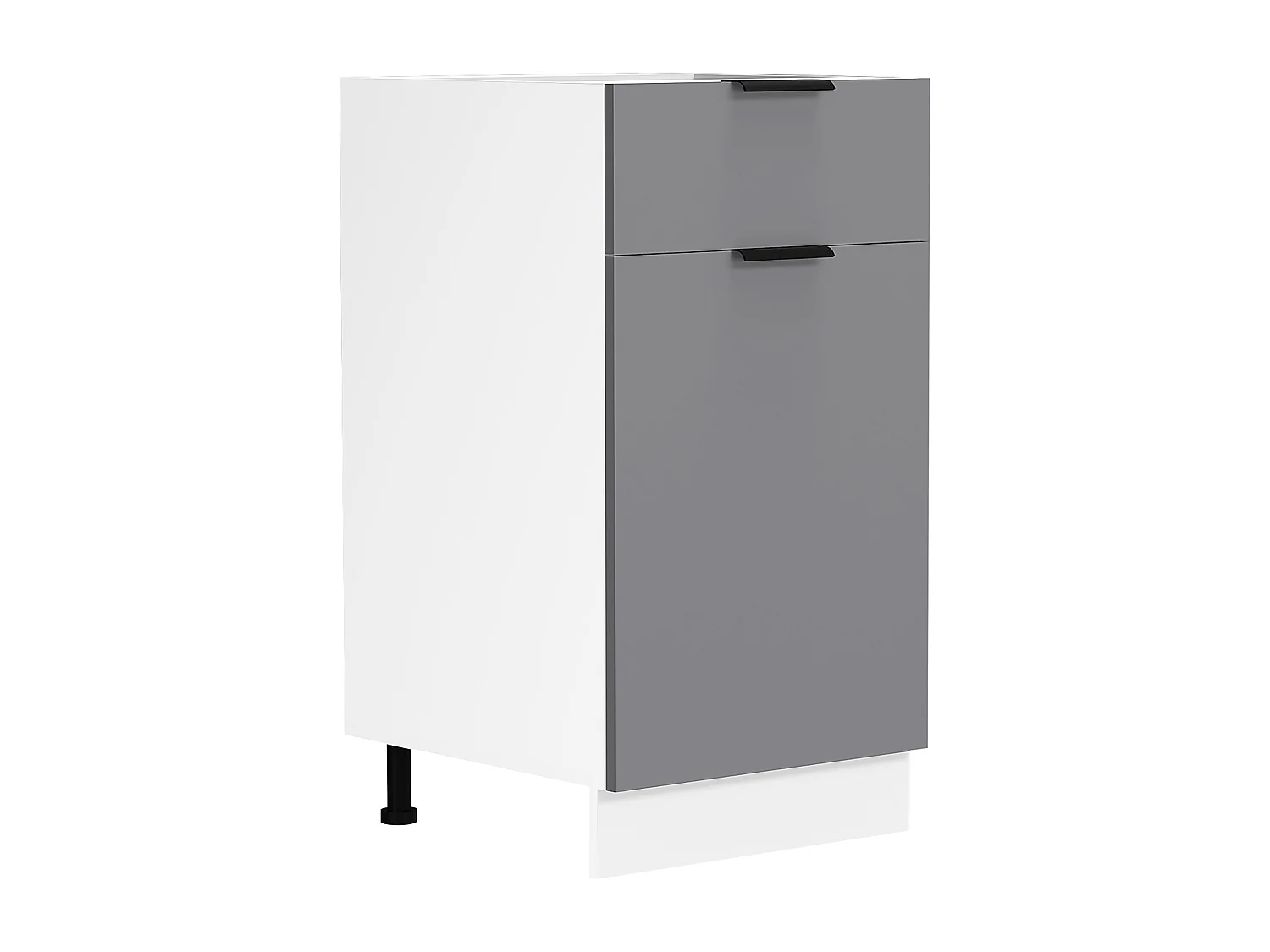 Armário de cozinha VCM | Dimensões aprox. A. 82 x L. 40 x P. 46 cm | Armário inferior com porta giratória e gaveta | Móveis de cozinha - Fasola (Branco / Antracite)