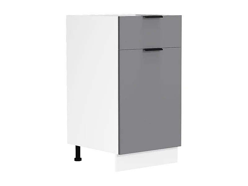Kitchen furniture cabinet Fasola White / Anthracite H. 82 x W. 40 x D. 46 cm