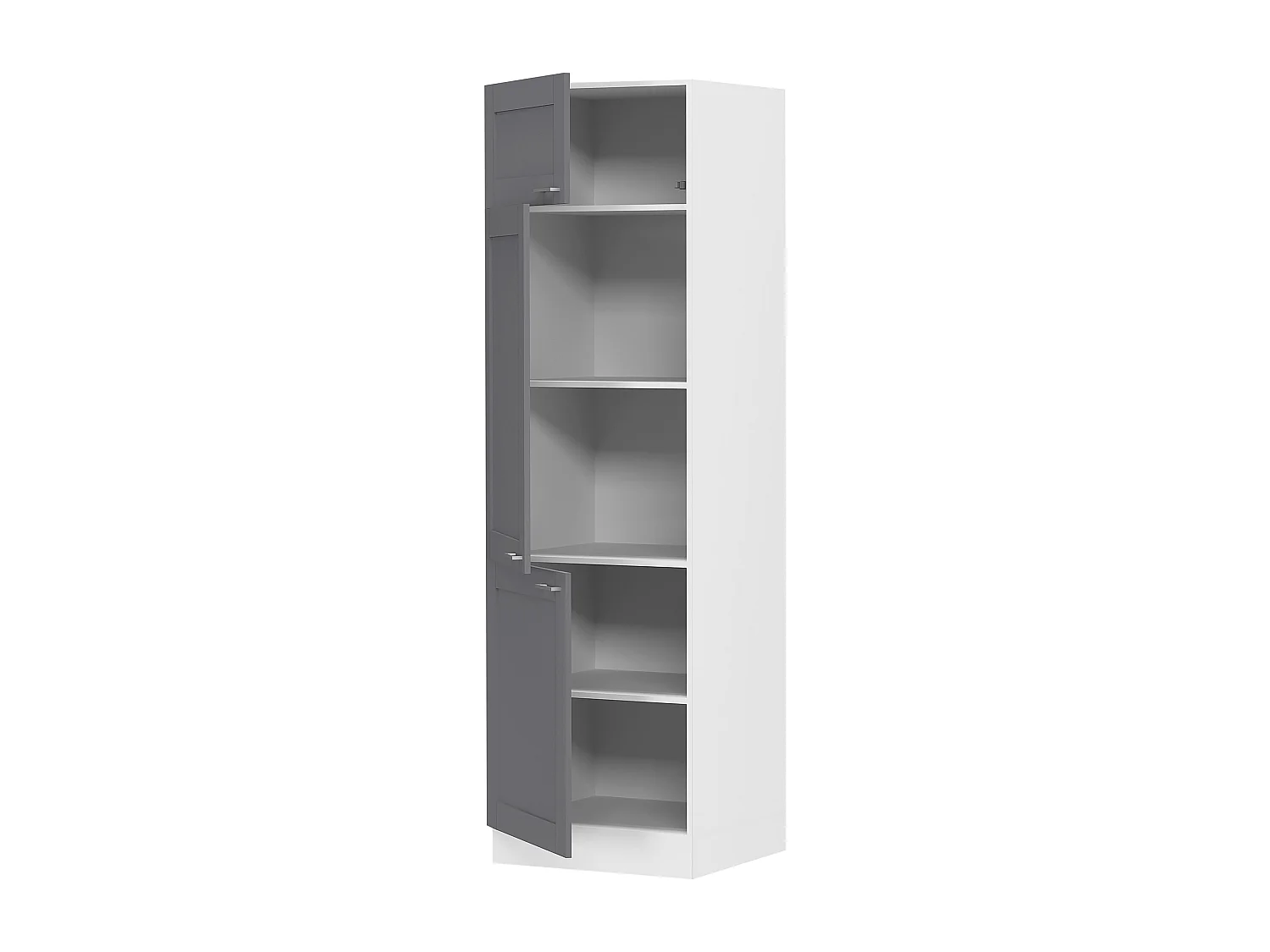 Kitchen furniture cabinet Colura White / Anthracite H. 207 x W. 60 x D. 57 cm
