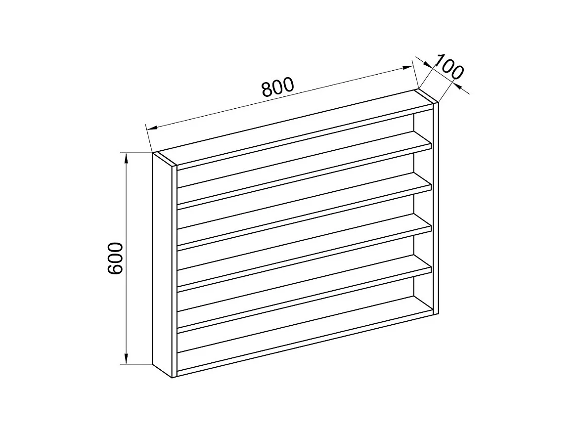 Mobiliário de cozinha pendurado Esaldi Livro A. 60 x L. 80 x P. 10 cm