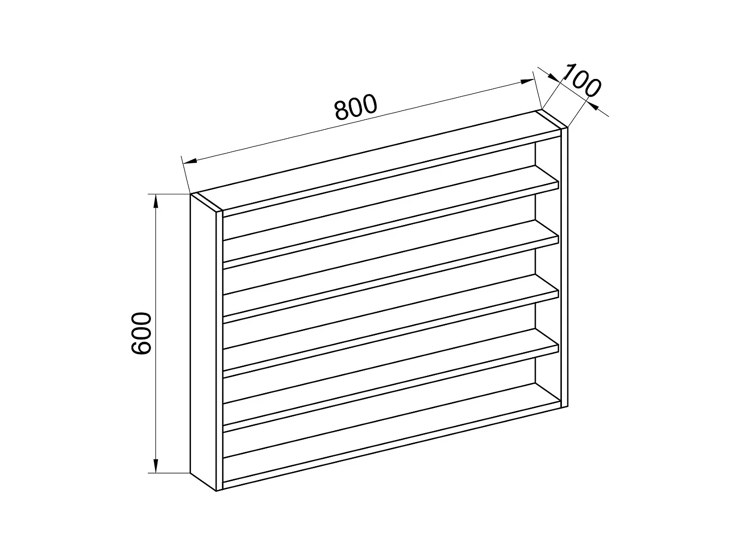 Mobiliário de cozinha pendurado Esaldi Livro A. 60 x L. 80 x P. 10 cm