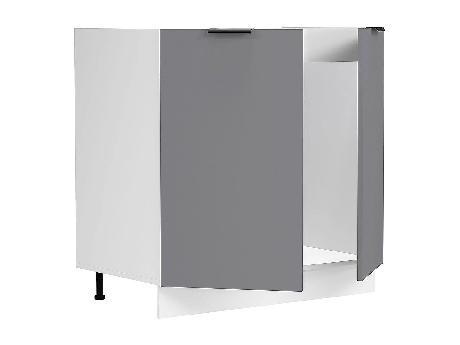 Kitchen furniture cabinet Fasola White / Anthracite H. 82 x W. 80 x D. 46 cm