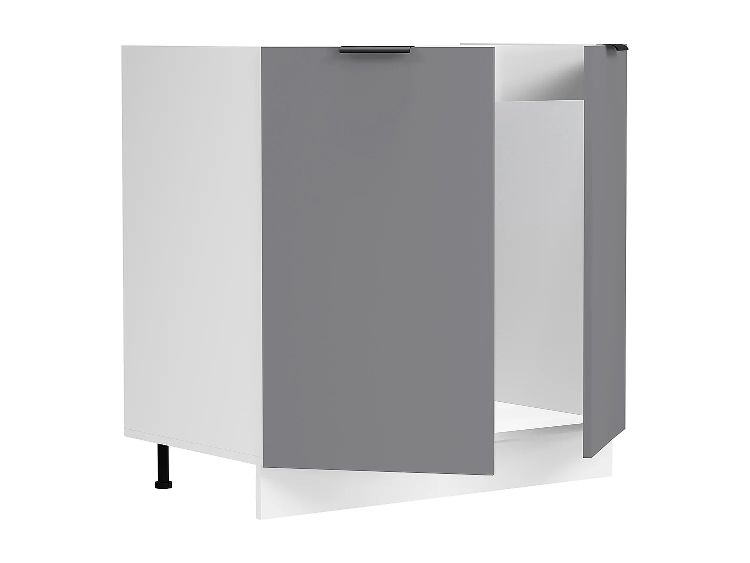Kitchen furniture cabinet Fasola White / Anthracite H. 82 x W. 80 x D. 46 cm