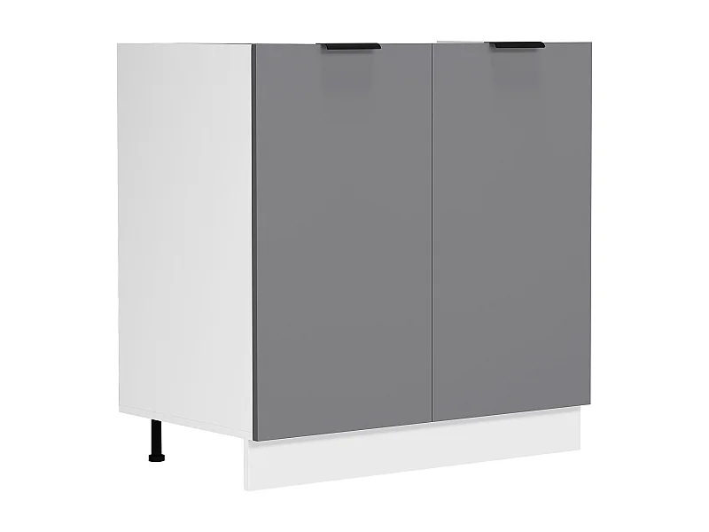 Kitchen furniture cabinet Fasola White / Anthracite H. 82 x W. 80 x D. 46 cm