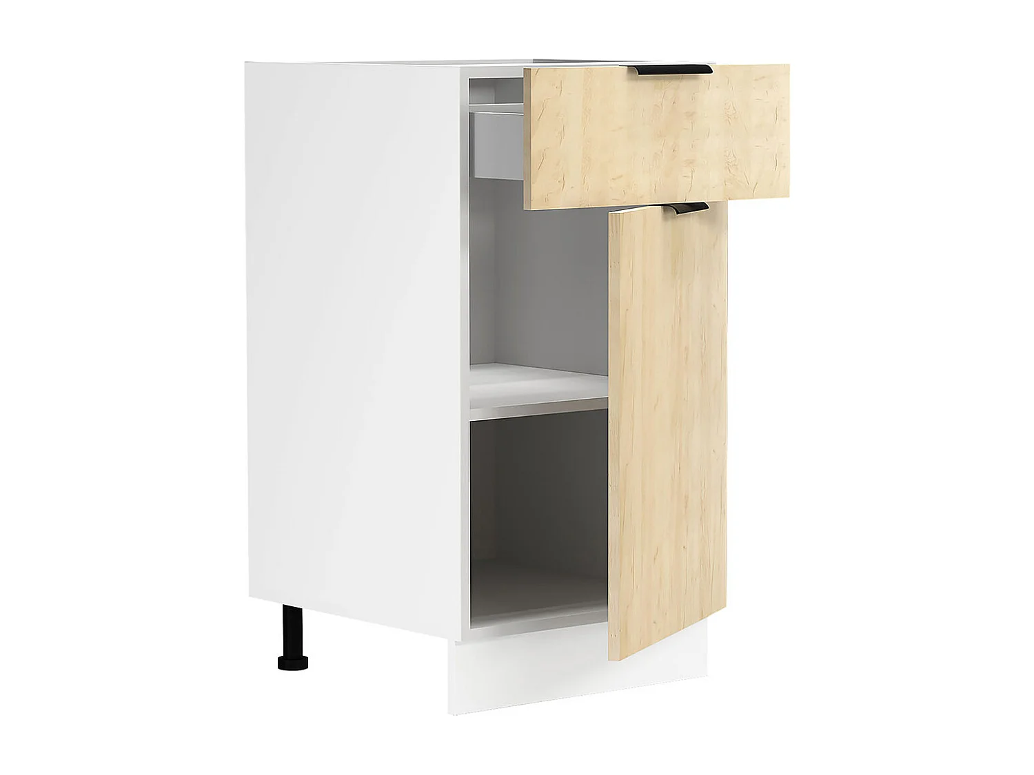 Kitchen furniture cabinet Fasola White / Honey oak H. 82 x W. 40 x D. 46 cm