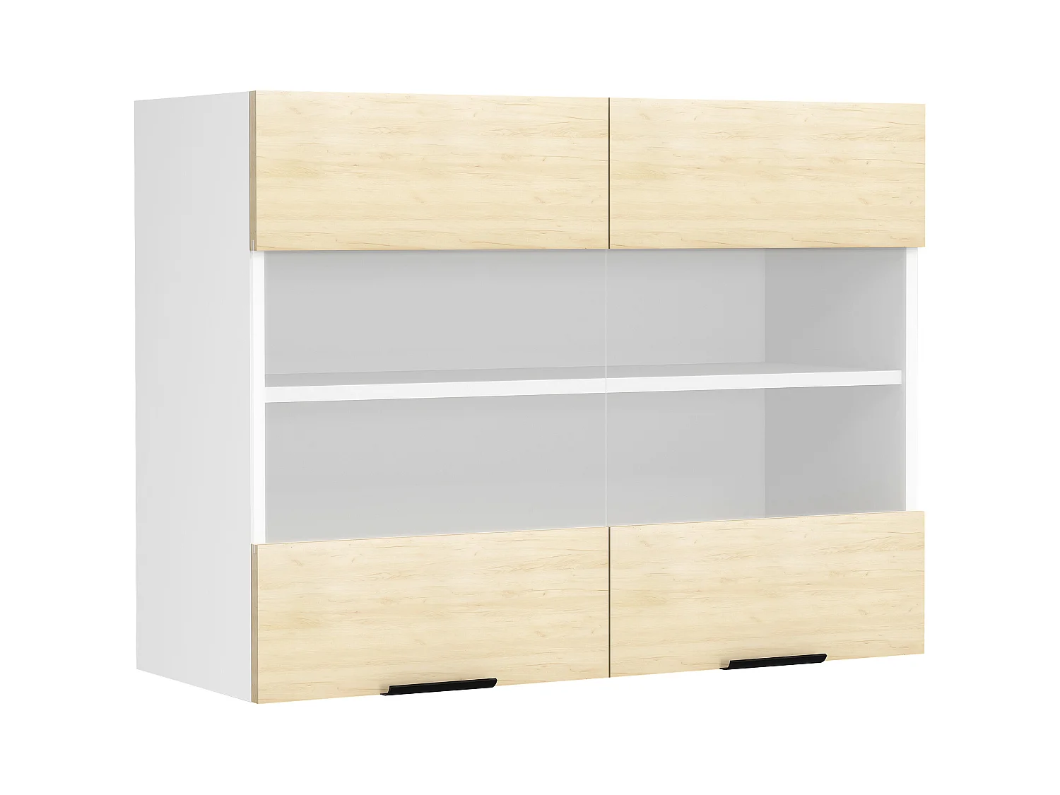 Kitchen furniture hanging cabinet Fasola White / Honey oak H. 60 x W. 80 x D. 31 cm