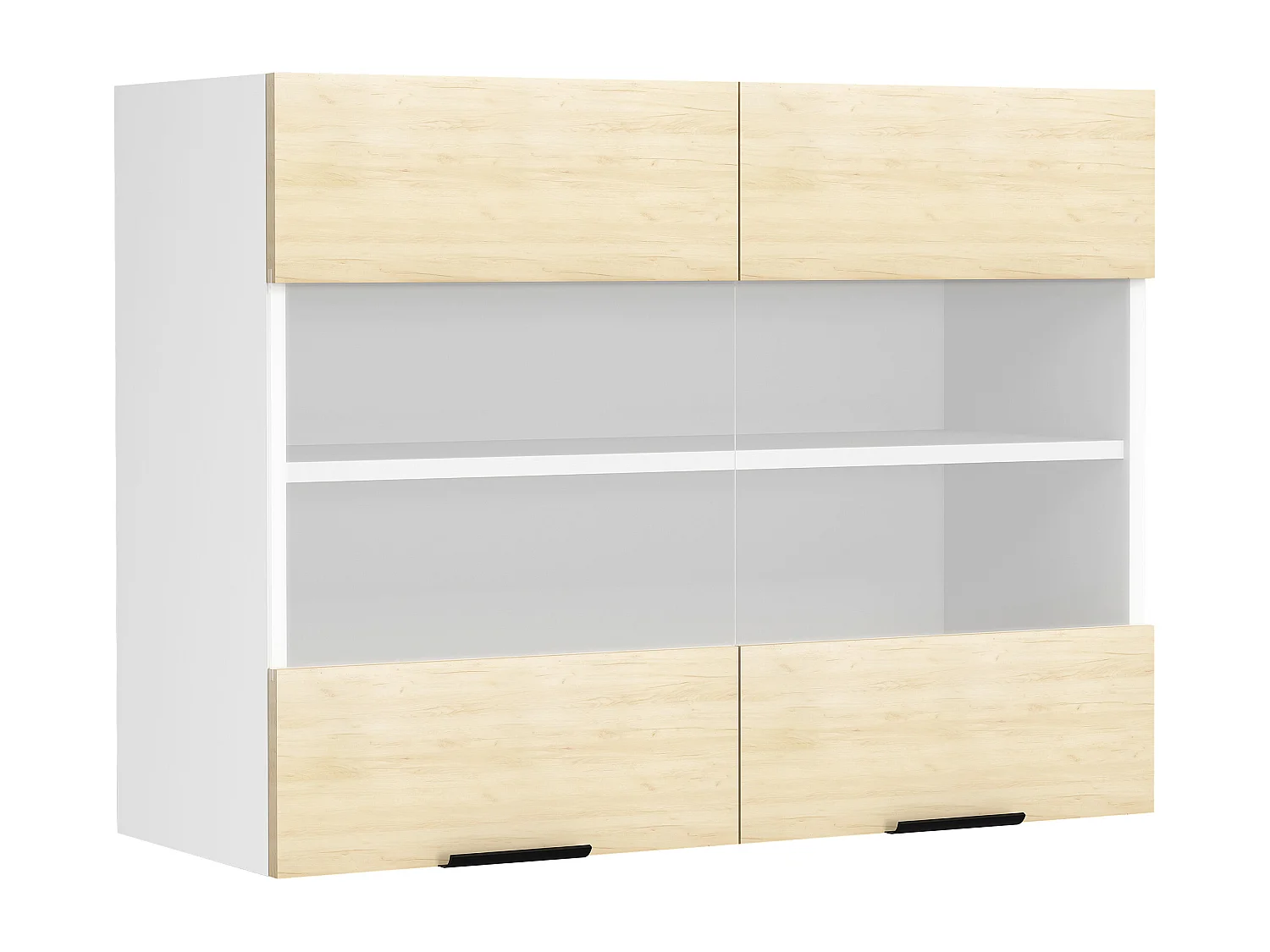 Kitchen furniture hanging cabinet Fasola White / Honey oak H. 60 x W. 80 x D. 31 cm