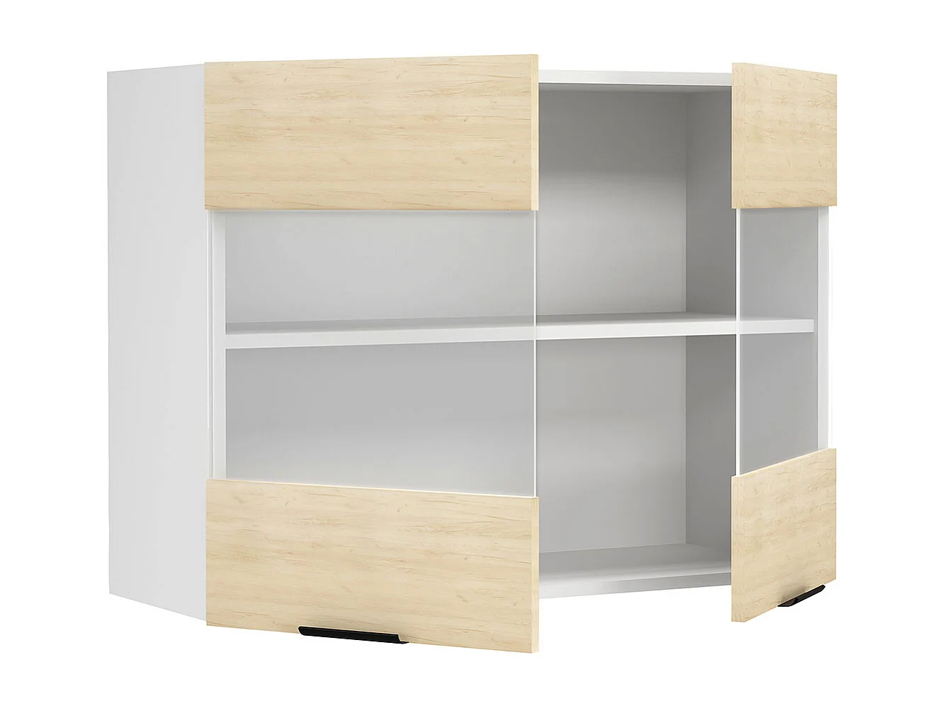 Kitchen furniture hanging cabinet Fasola White / Honey oak H. 60 x W. 80 x D. 31 cm