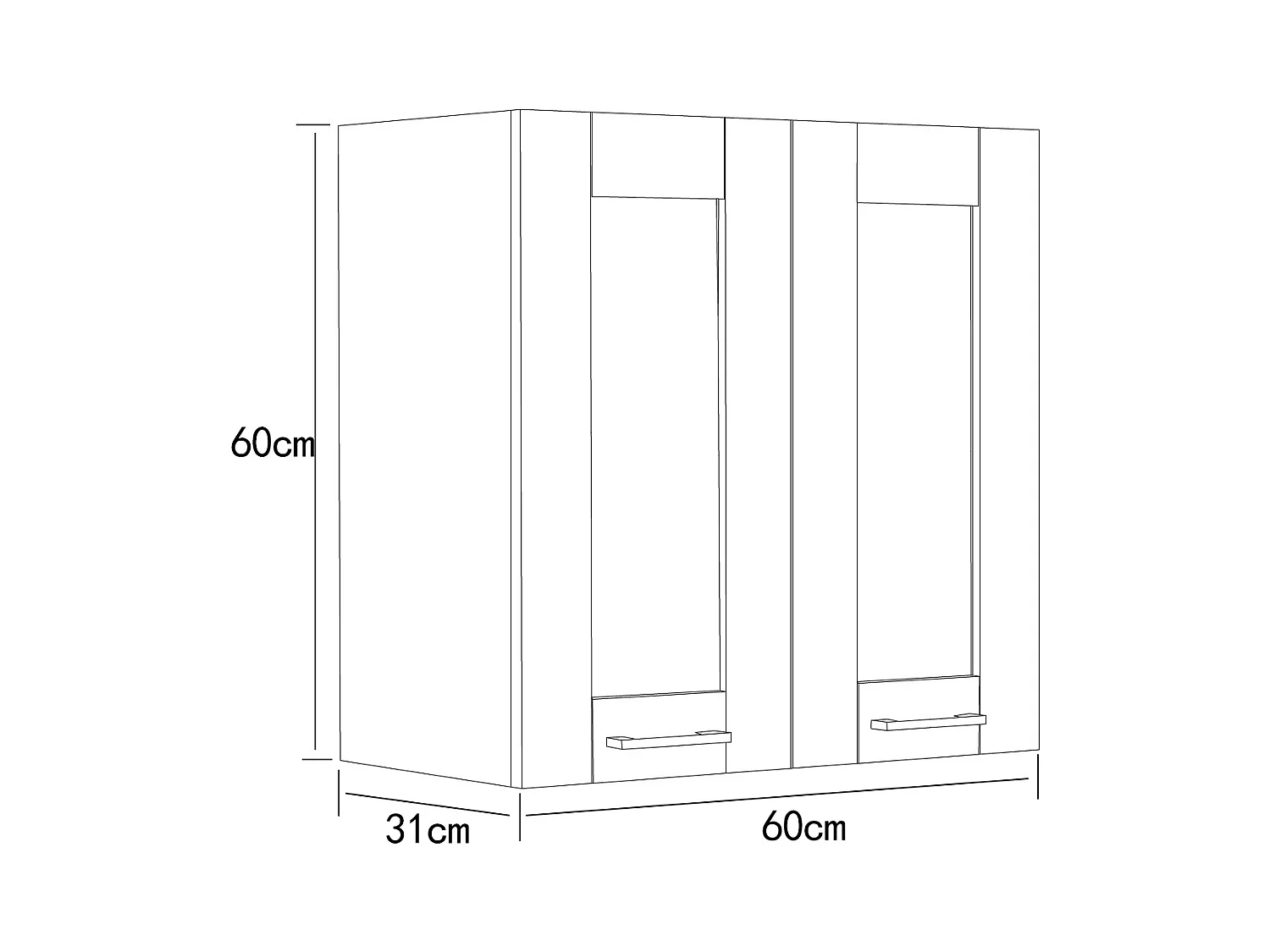 Mobiliário de cozinha pendurado Colura Branco A. 60 x L. 60 x P. 31 cm