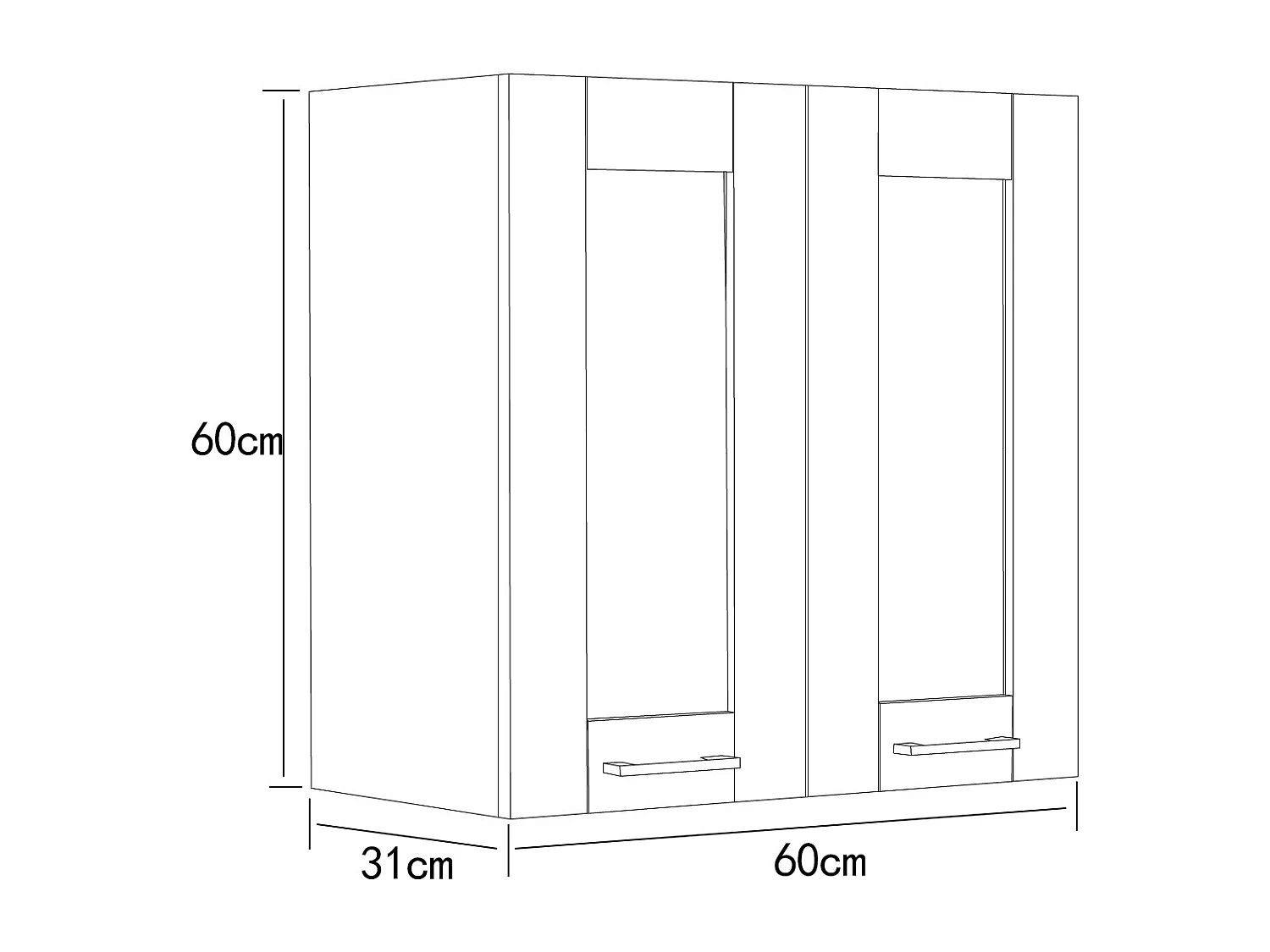 Kitchen furniture hanging cabinet Colura White H. 60 x W. 60 x D. 31 cm