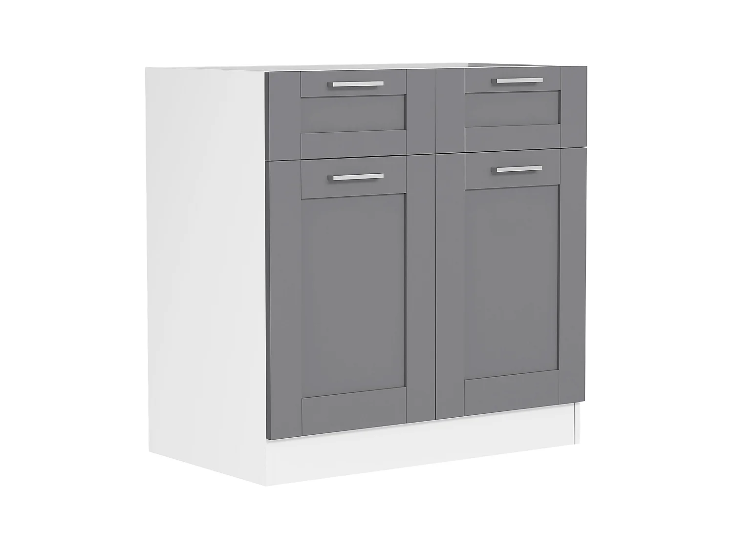 Kitchen furniture cabinet Colura White / Anthracite H. 82 x W. 80 x D. 46 cm