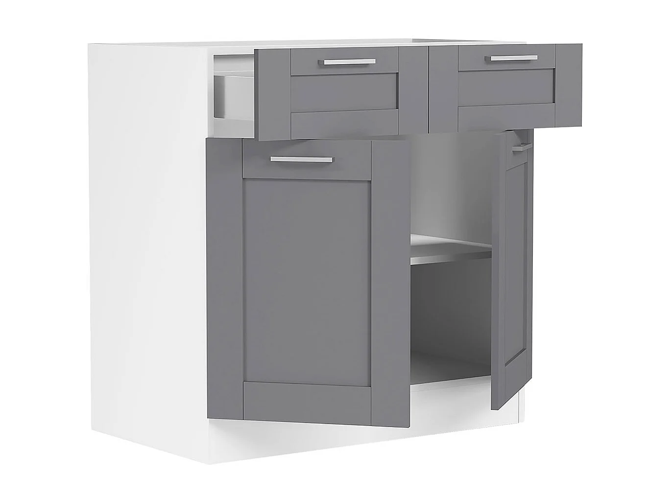 Kitchen furniture cabinet Colura White / Anthracite H. 82 x W. 80 x D. 46 cm