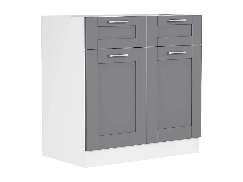Kitchen furniture cabinet Colura White / Anthracite H. 82 x W. 80 x D. 46 cm