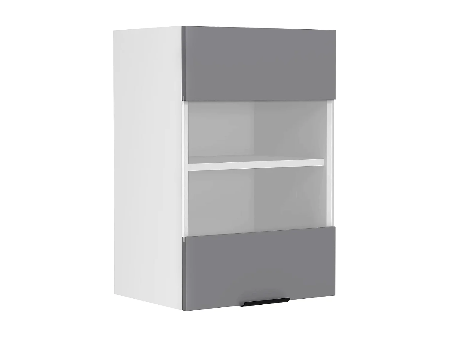 VCM armário de cozinha pendurado | Dimensões aprox. A. 60 x L. 40 x P. 31 cm | Armário suspenso com vidro | Móveis de cozinha – Fasola (Branco / Antracite)