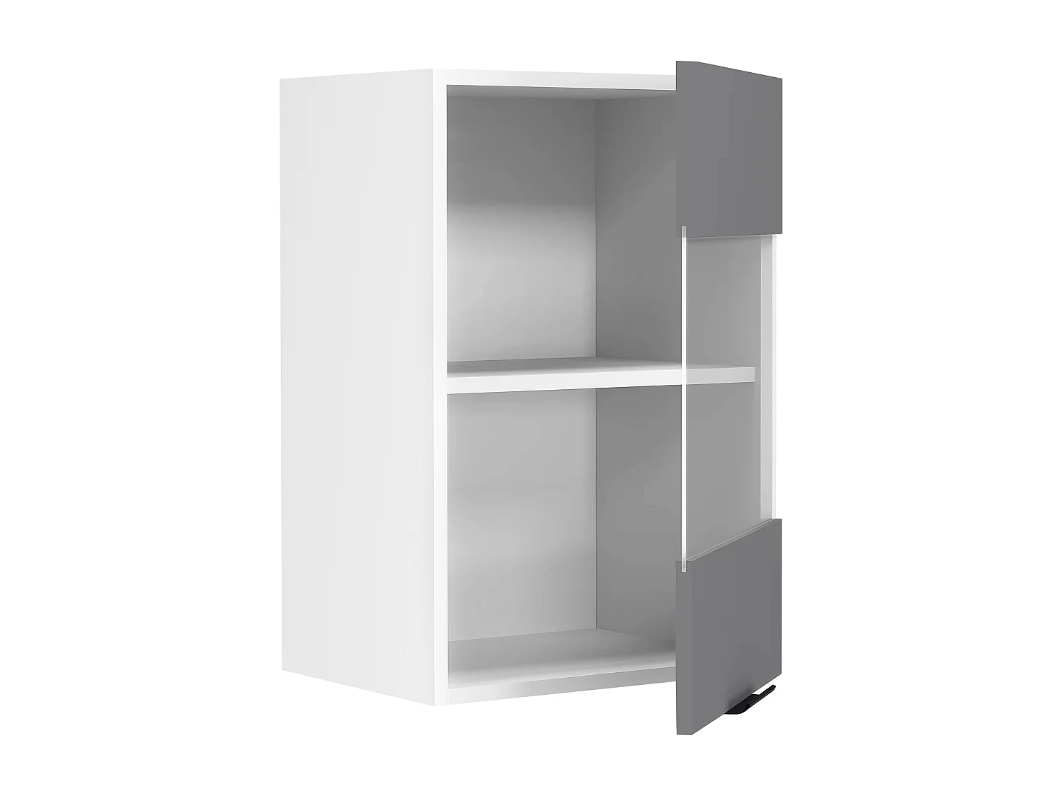 VCM armário de cozinha pendurado | Dimensões aprox. A. 60 x L. 40 x P. 31 cm | Armário suspenso com vidro | Móveis de cozinha – Fasola (Branco / Antracite)