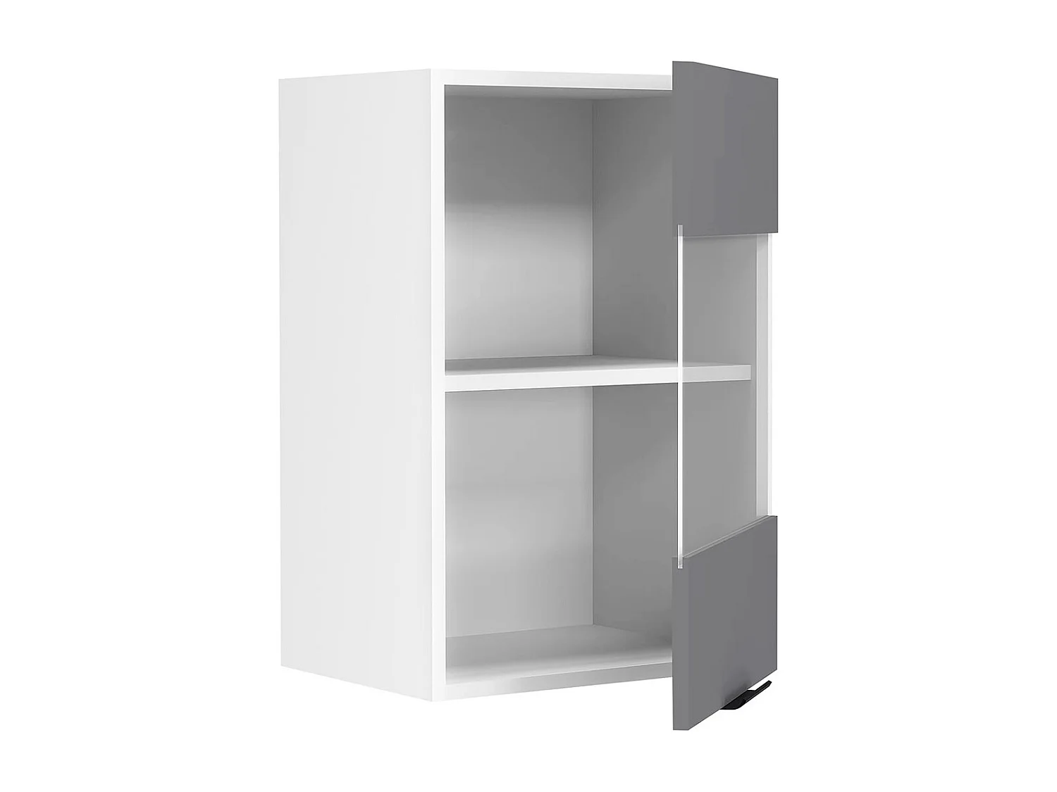 Kitchen furniture hanging cabinet Fasola White / Anthracite H. 60 x W. 40 x D. 31 cm