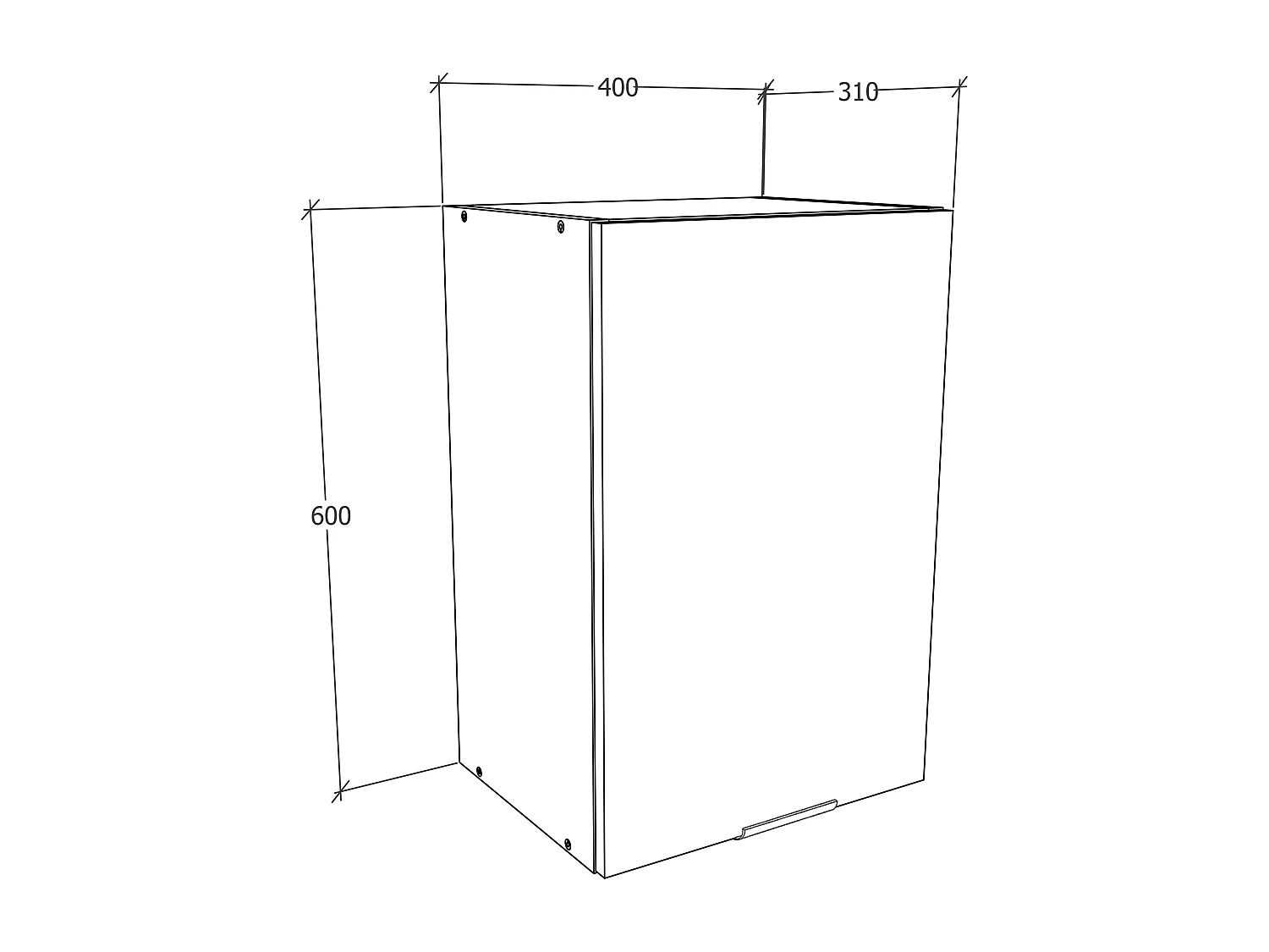 Mobiliário de cozinha pendurado Fasola Branco/antracite A. 60 x L. 40 x P. 31 cm