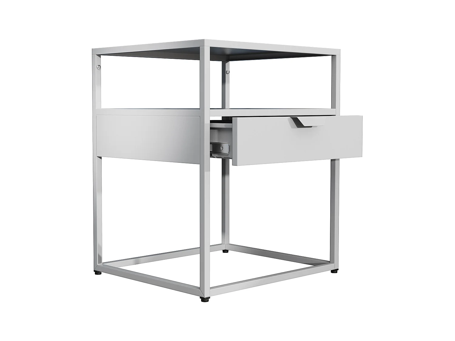 bedside table Flokas White H. 55 x W. 45 x D. 40 cm