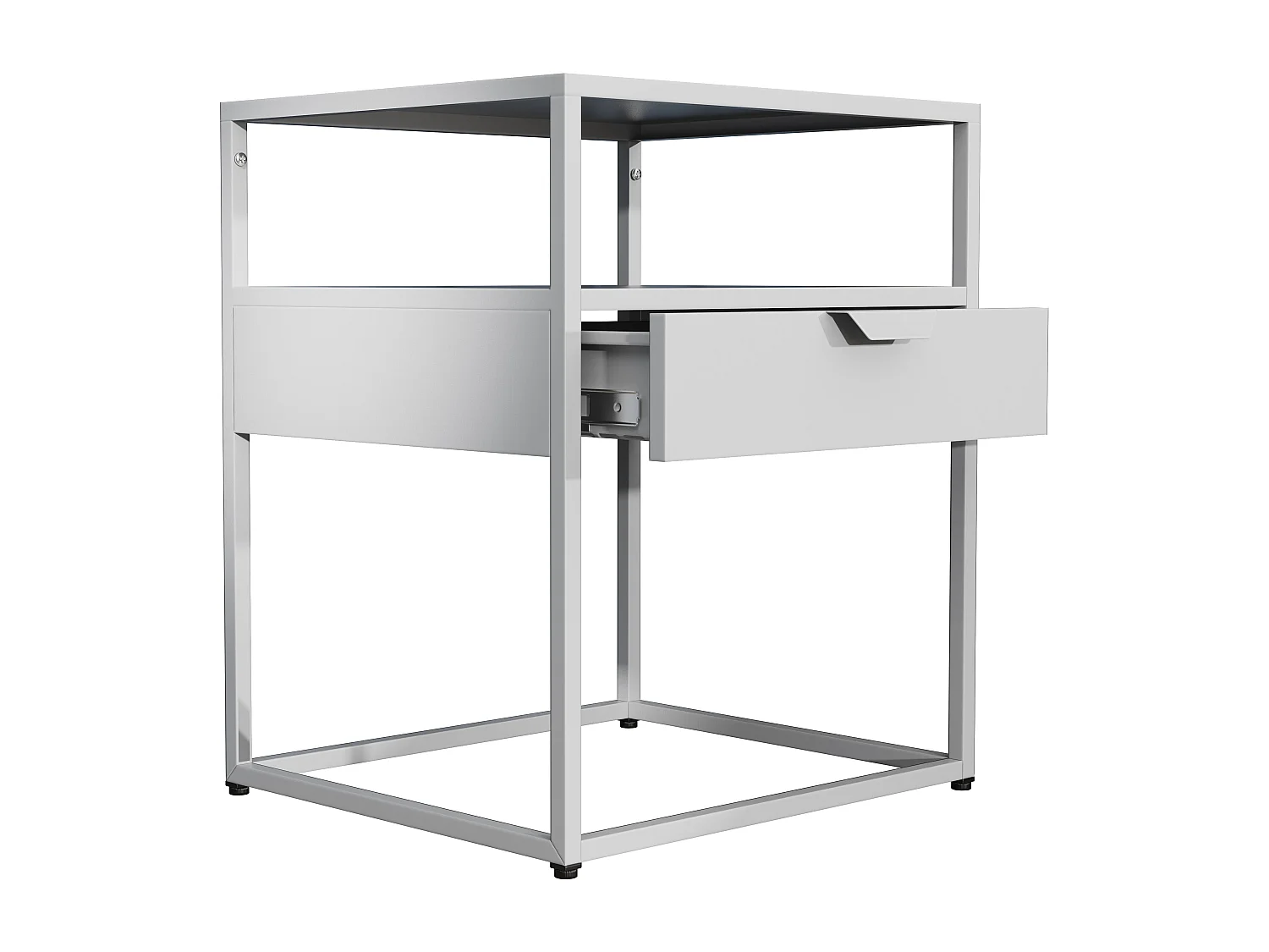 bedside table Flokas White H. 55 x W. 45 x D. 40 cm