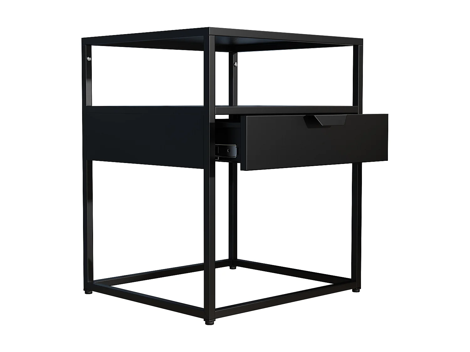 bedside table Flokas Black H. 55 x W. 45 x D. 40 cm