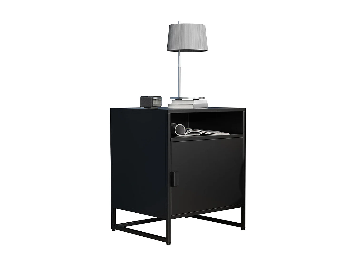 bedside table Flokas Black H. 55 x W. 45 x D. 40 cm