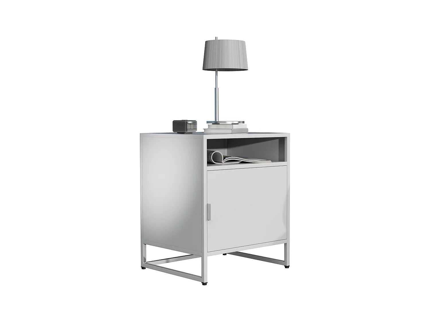 bedside table Flokas White H. 55 x W. 45 x D. 40 cm
