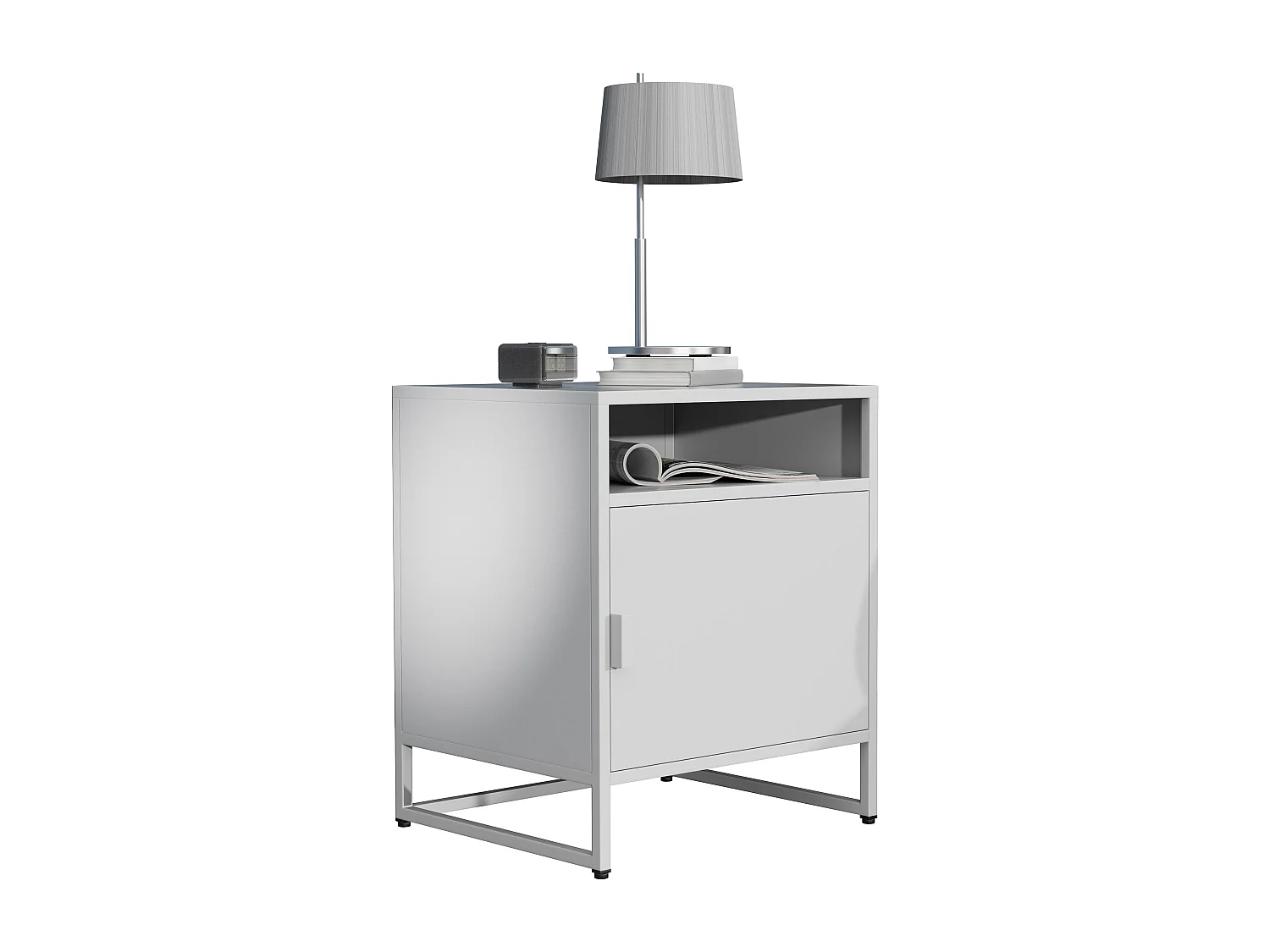 bedside table Flokas White H. 55 x W. 45 x D. 40 cm