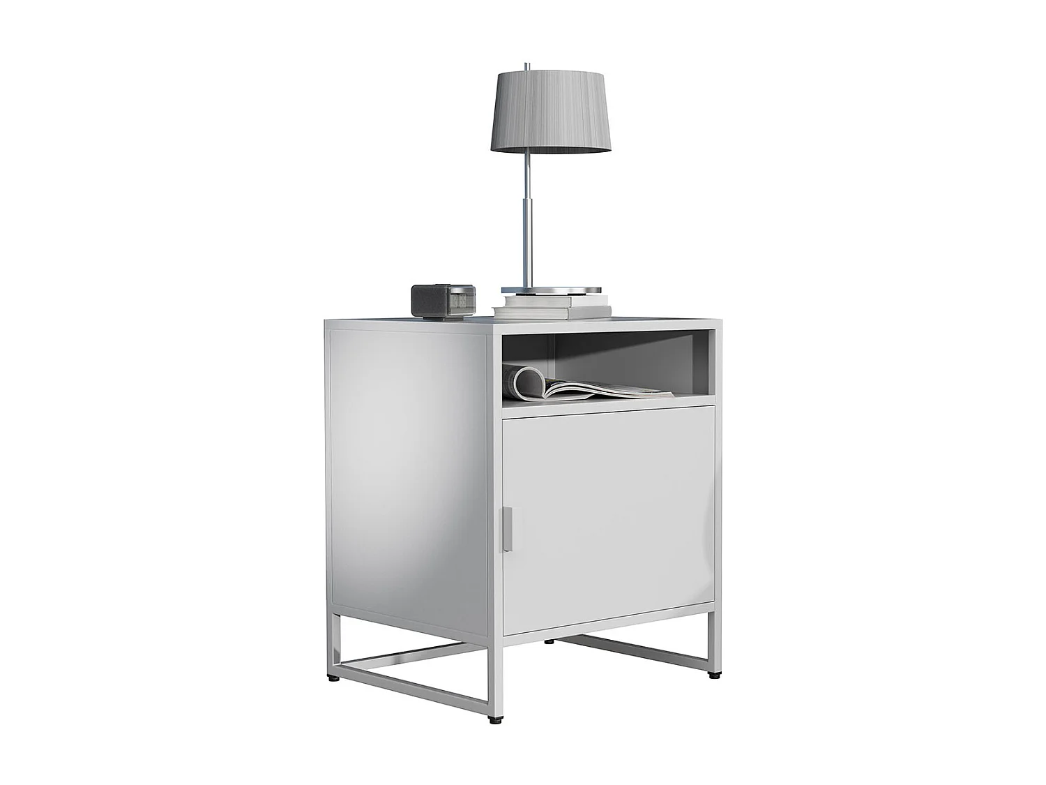 bedside table Flokas White H. 55 x W. 45 x D. 40 cm