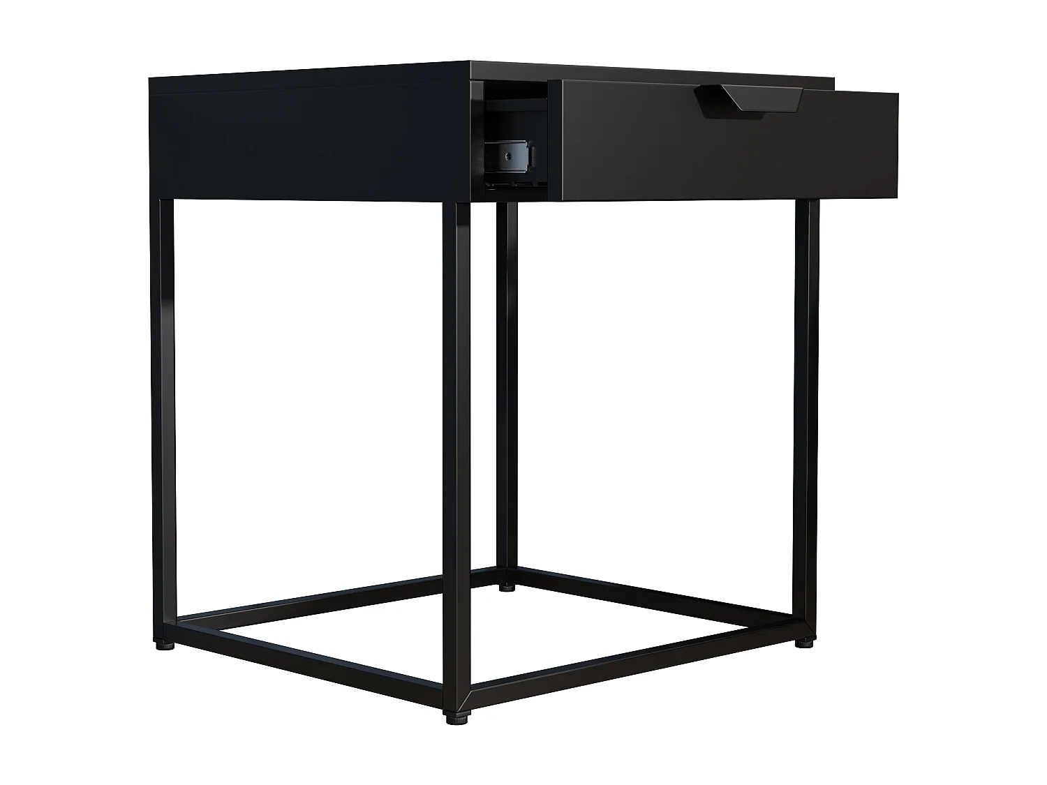bedside table Flokas Black H. 50 x W. 43 x D. 41 cm