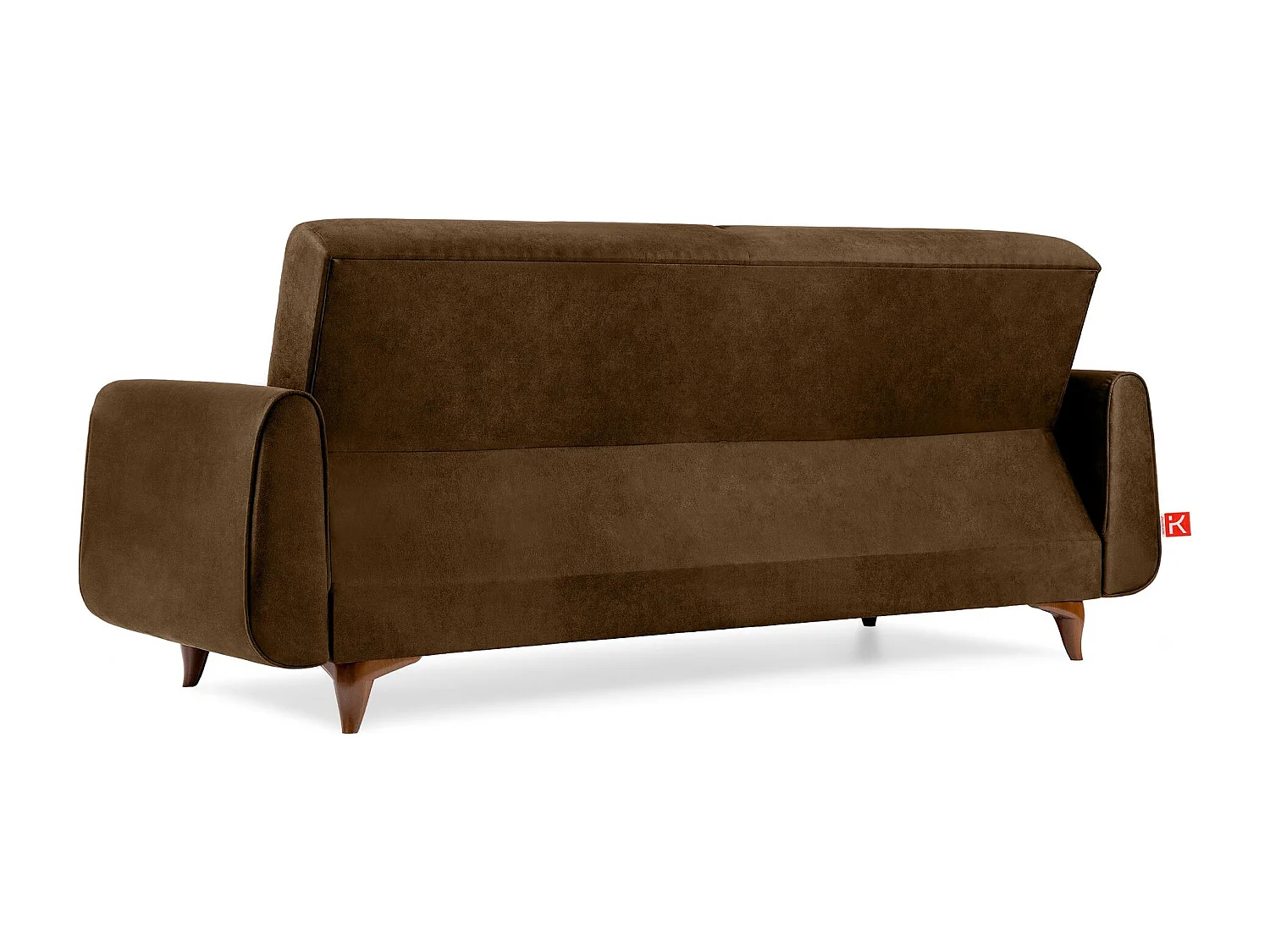 Canapé convertible GUSTAVO - 3 places - Tissu en daim - Marron clair