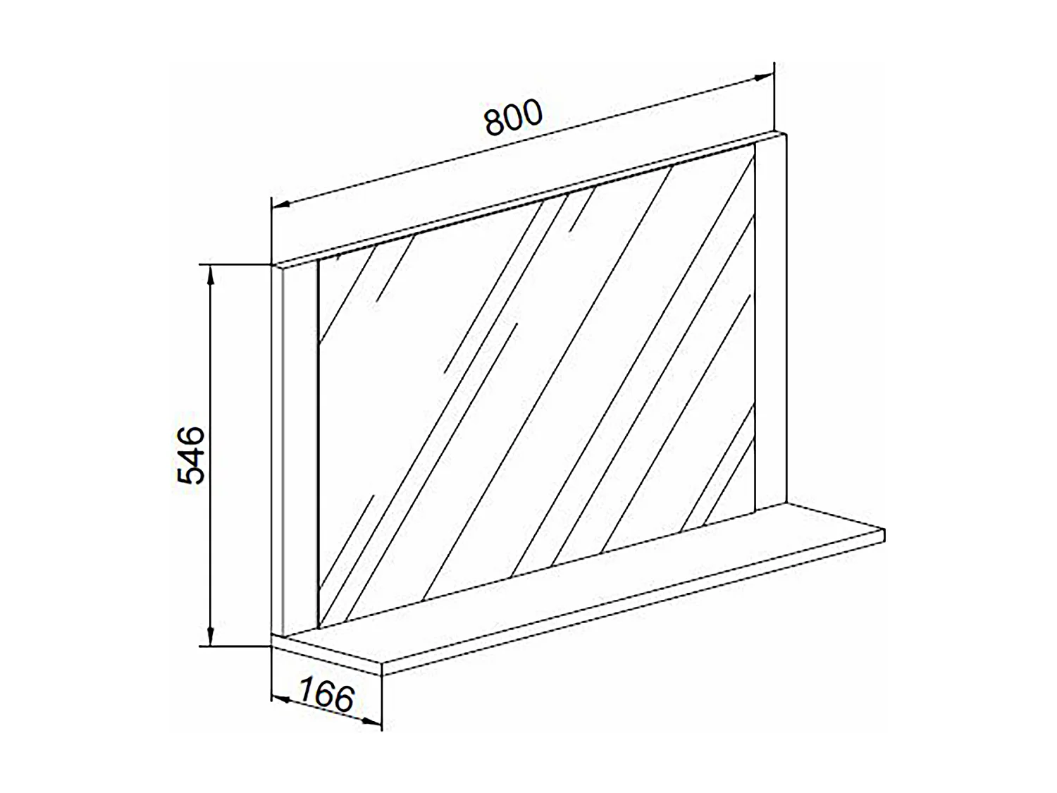 Espelho de banho VCM | Espelho pendurado com prateleira | Design moderno | Dimensões aprox. A. 55 x L. 80 x P. 17 cm | Espelho de parede – Lendas (Branco)