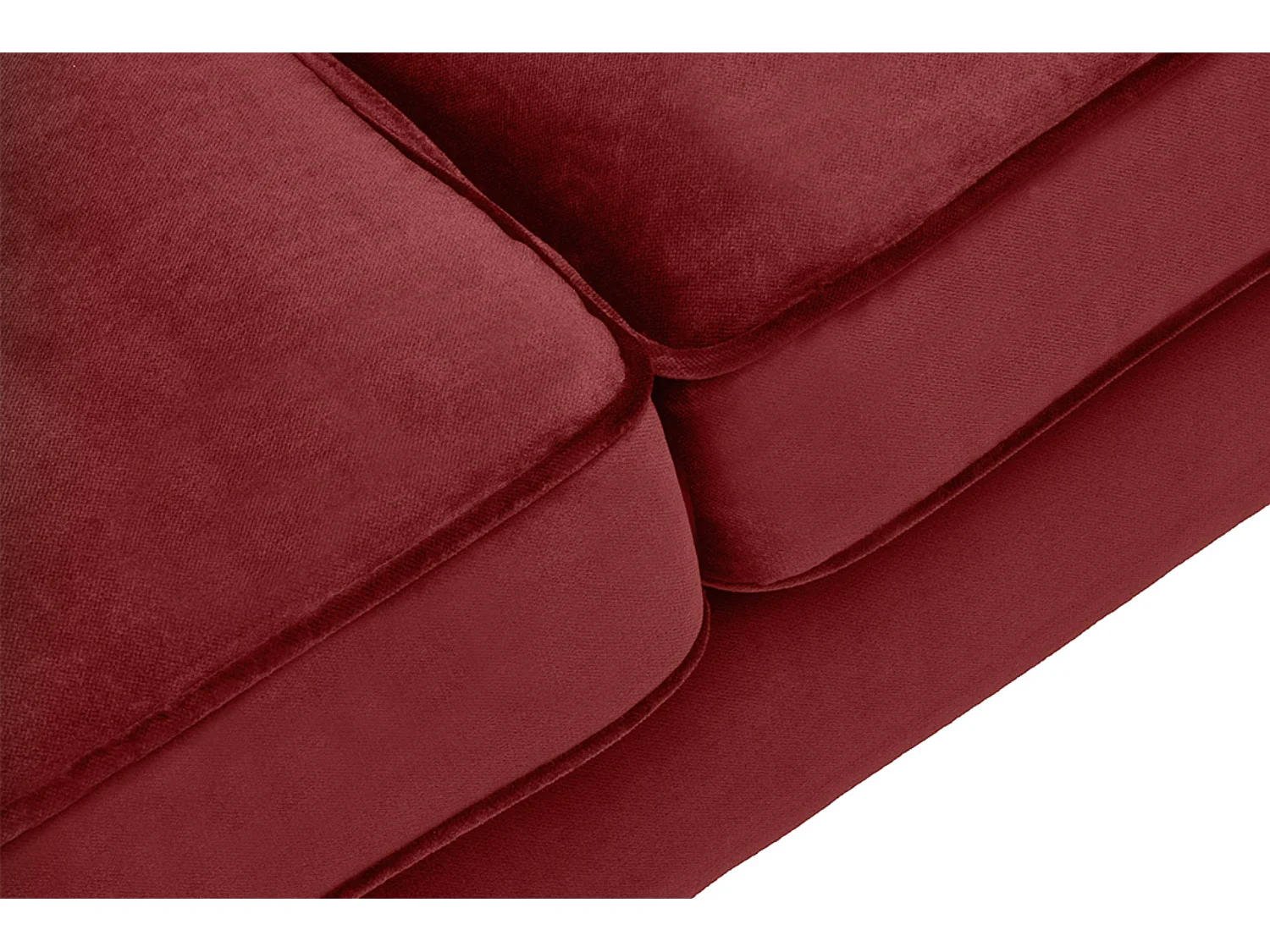 Sofa - 2 Sitzer im zeitlosen Design - Velours-Bezug - rotweinfarben - TERSO