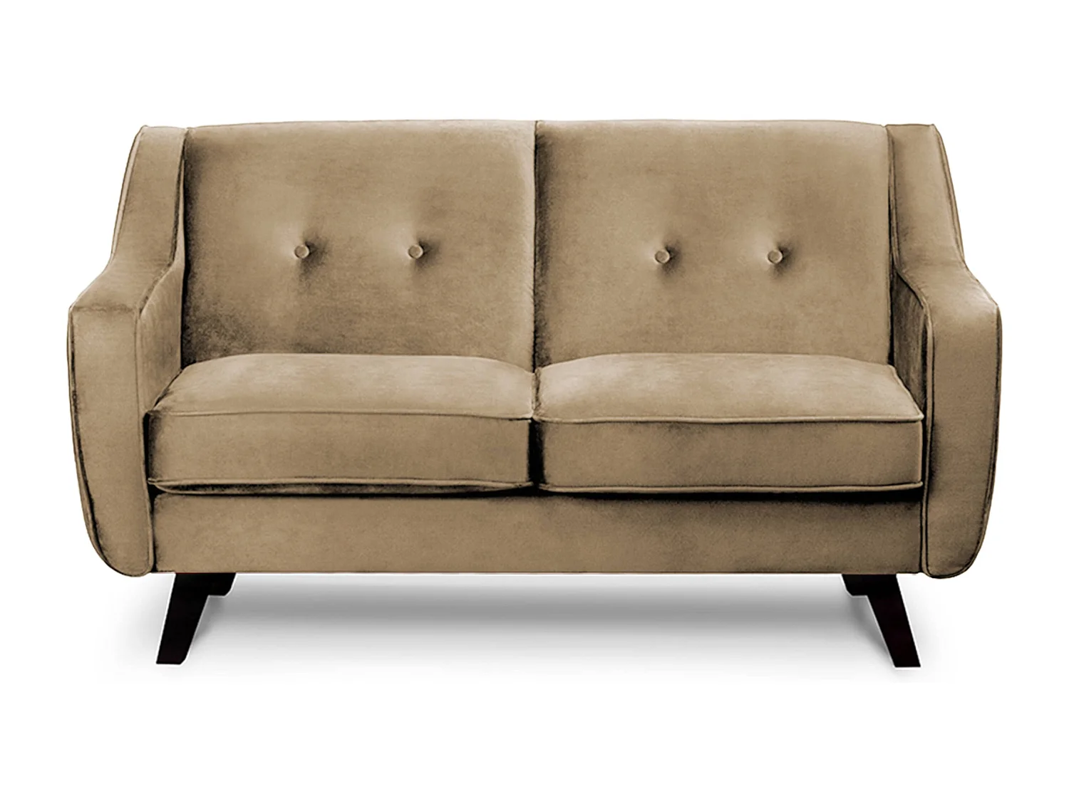 Canapé - 2 places au design intemporel - revêtement velours - beige foncé - TERSO