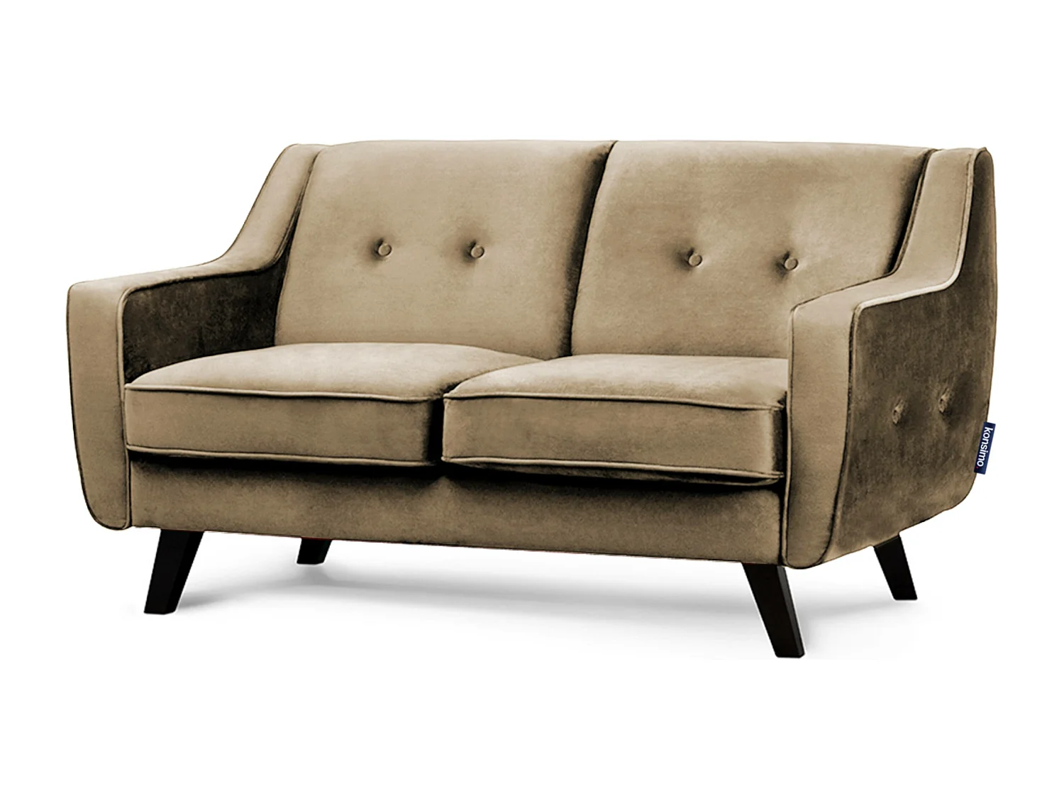 Canapé - 2 places au design intemporel - revêtement velours - beige foncé - TERSO