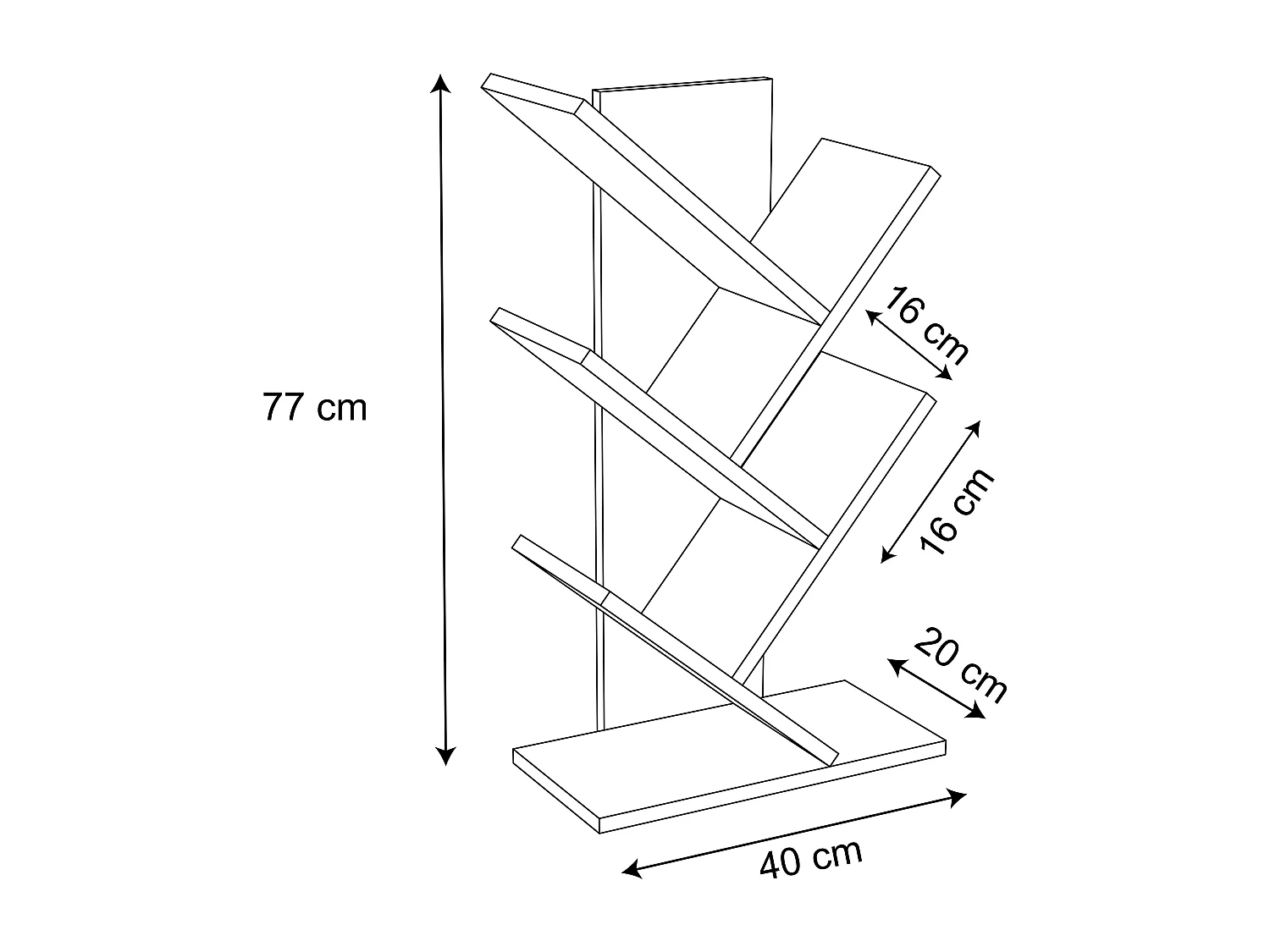 Stand Rack Nulis White H. 77 x W. 40 x D. 20 cm