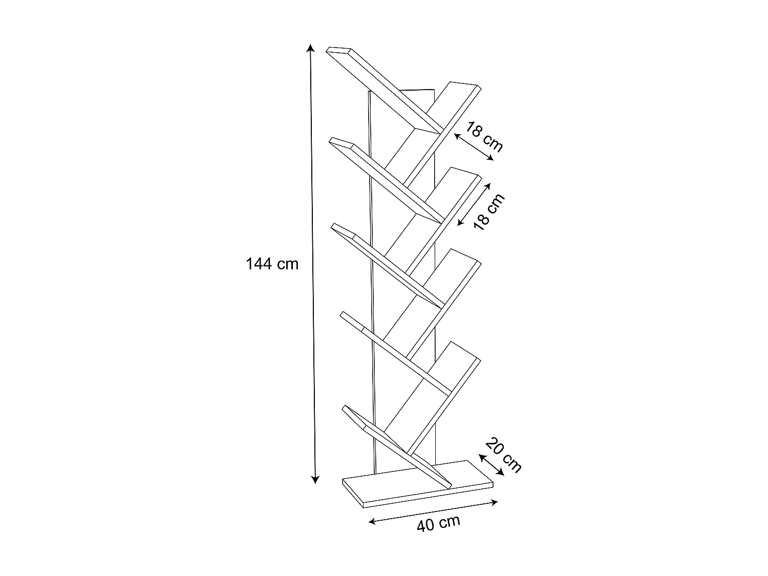 Stand Rack Nulis White H. 140 x W. 40 x D. 20 cm