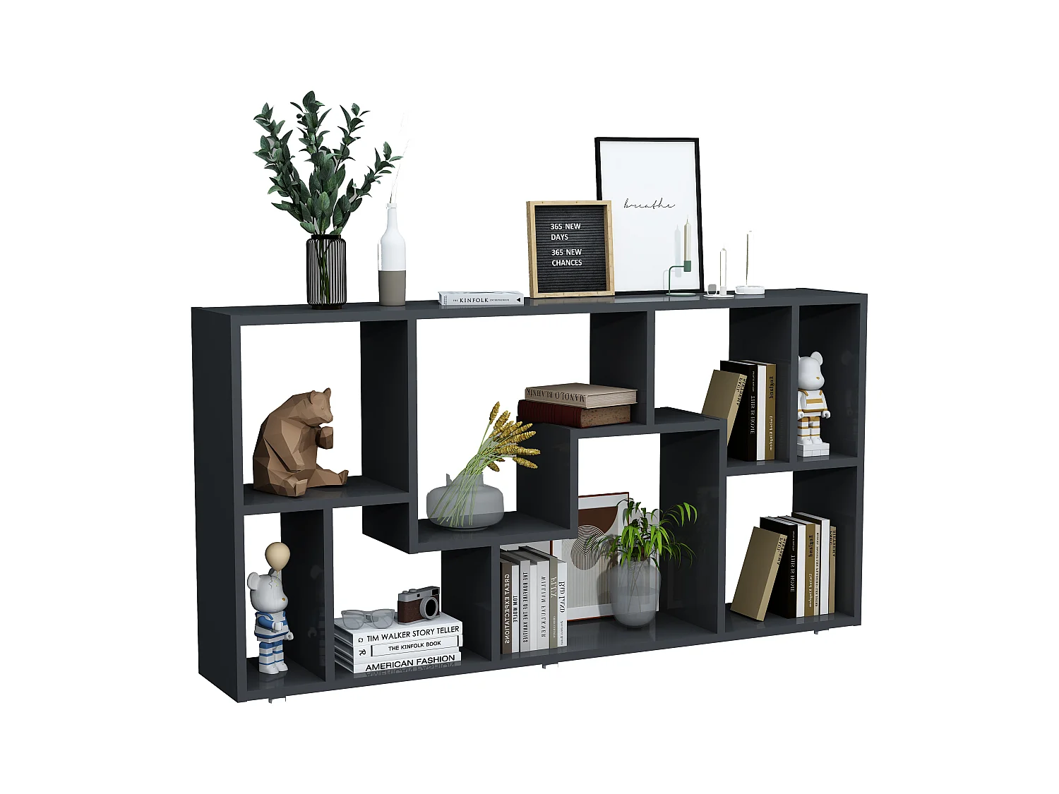 Holz Stand Regal Raumteiler Bücherregal Lanisa L