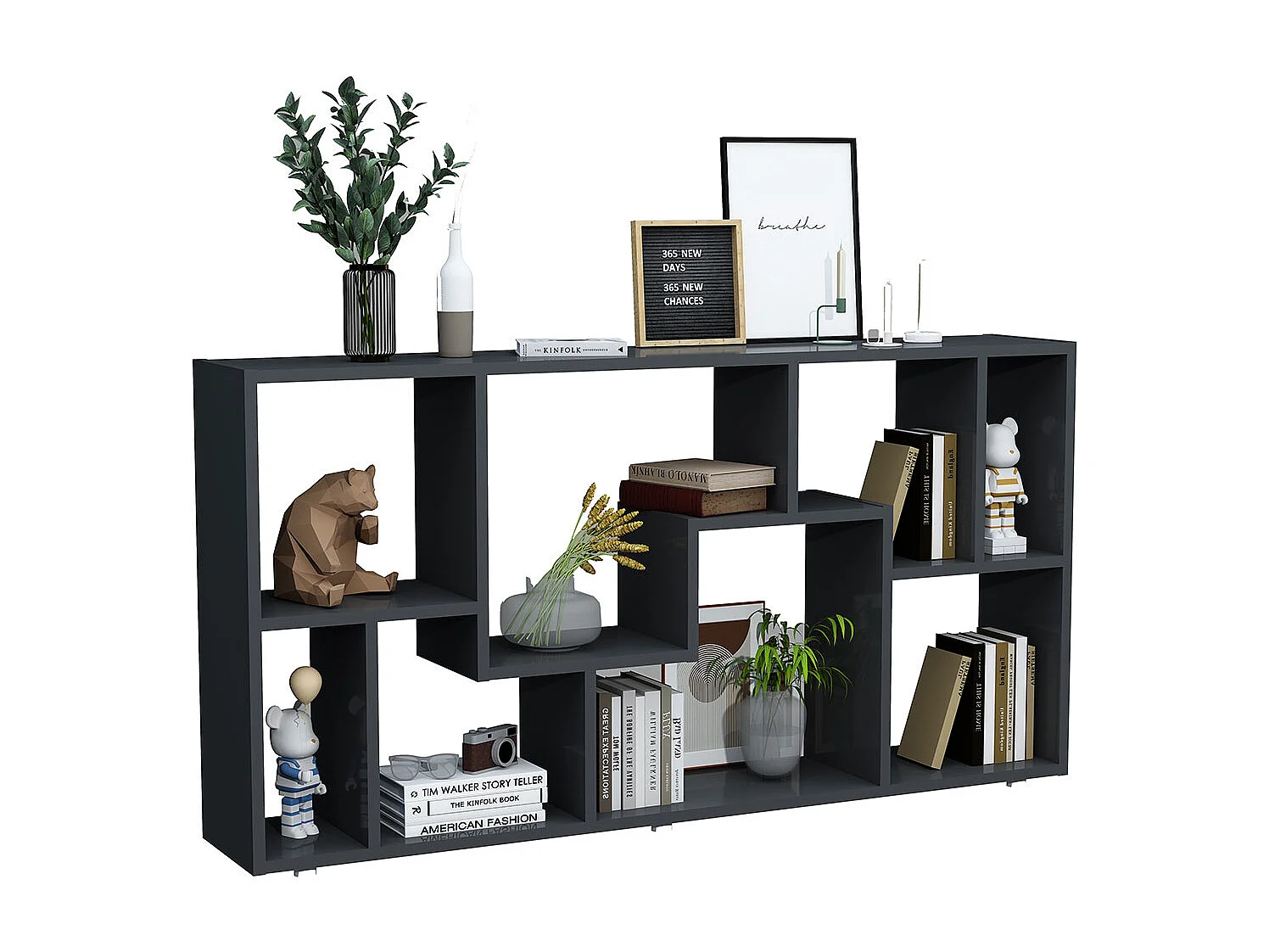 Stand Rack Lanisa Anthracite H. 58 x W. 116 x D. 20 cm