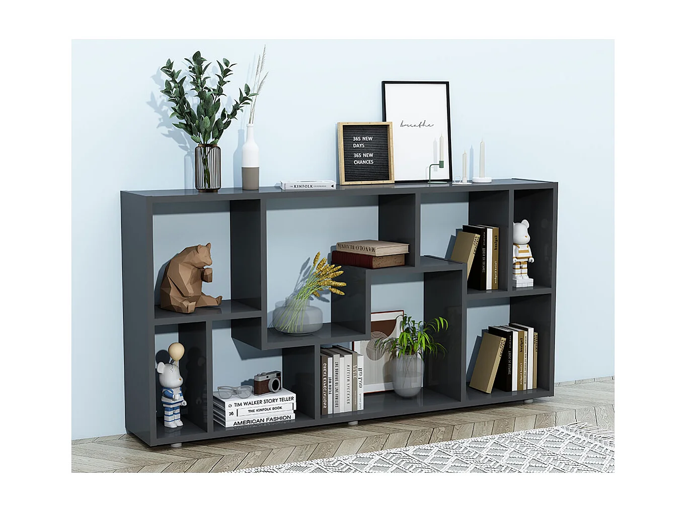 Stand Rack Lanisa Anthracite H. 58 x W. 116 x D. 20 cm