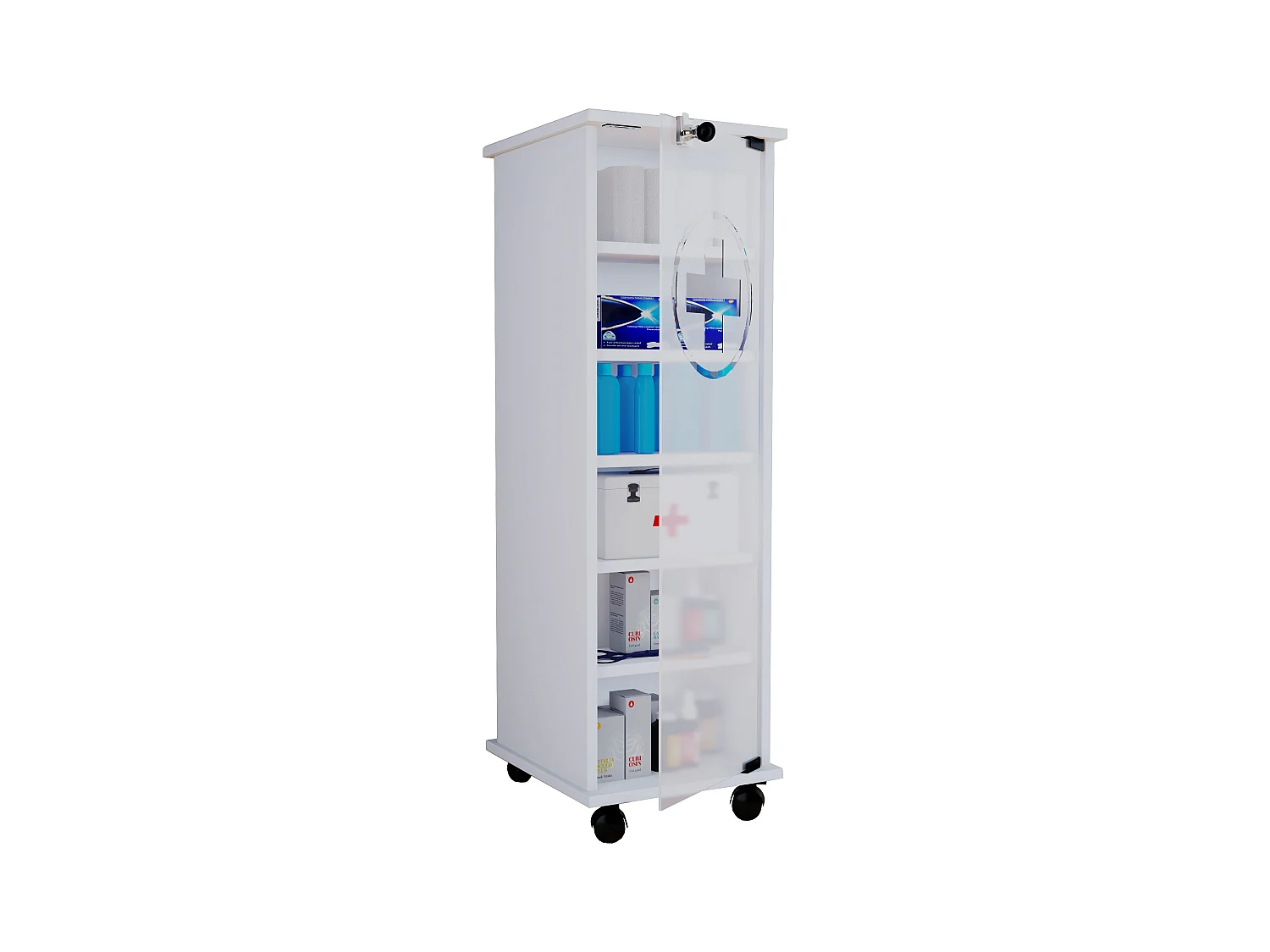 Medical cabinet Nilusa White H. 98 x W. 31 x D. 35 cm