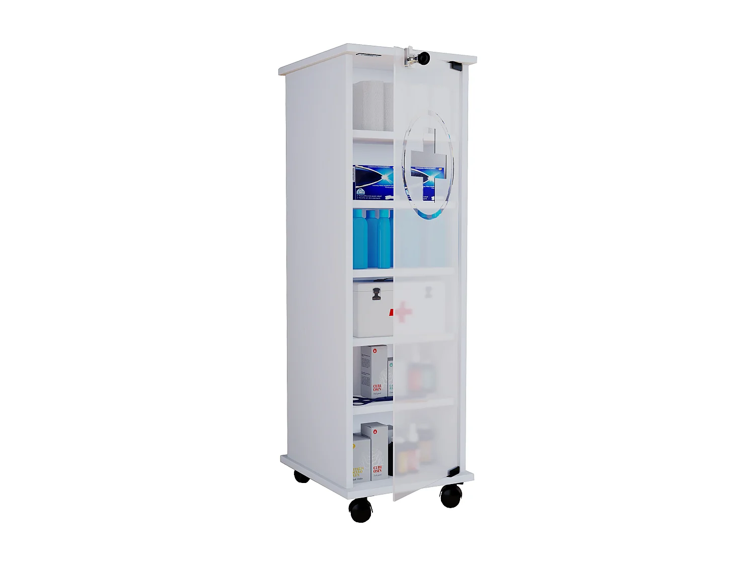Medical cabinet Nilusa White H. 98 x W. 31 x D. 35 cm