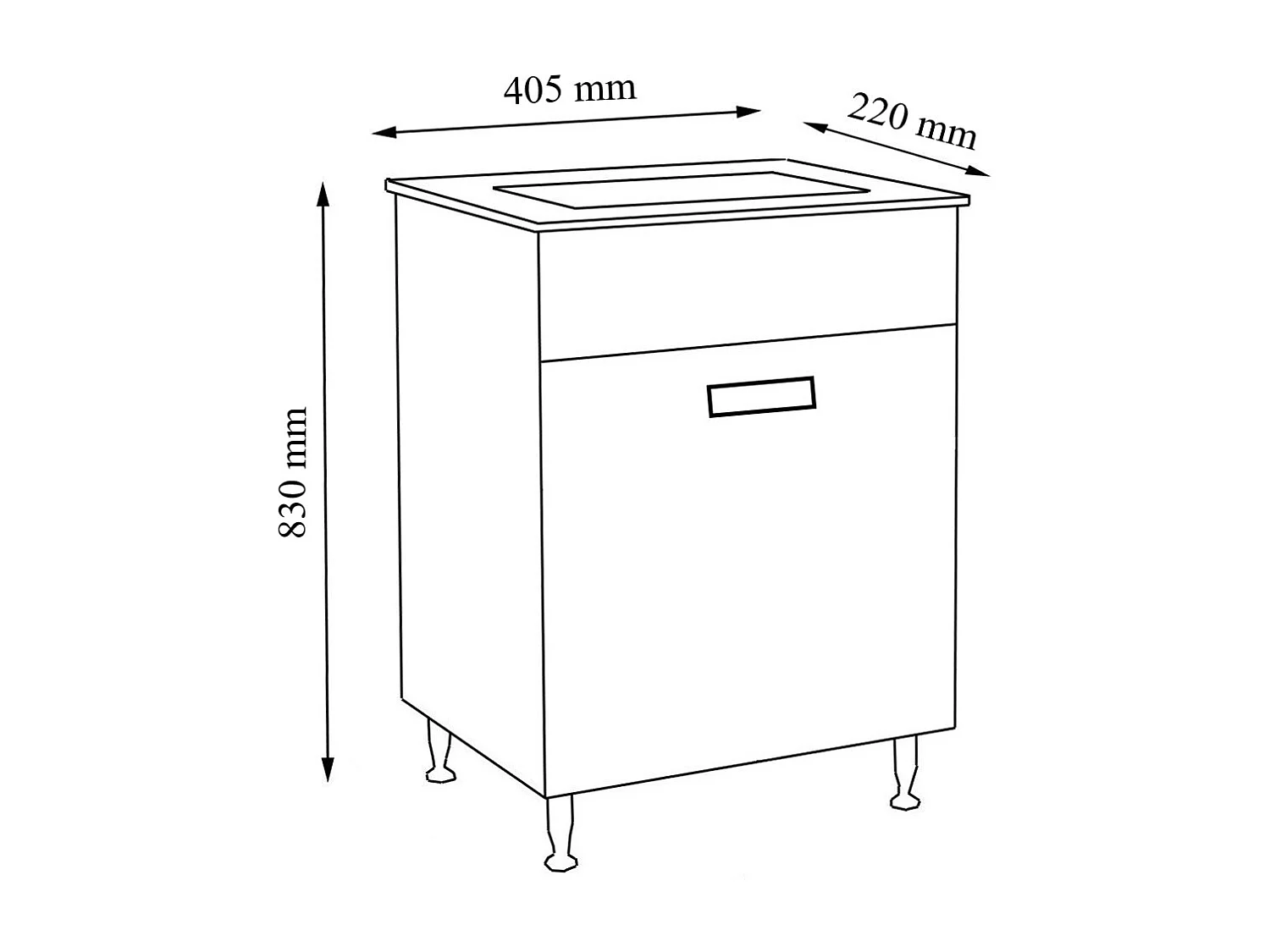 Bathroom furniture washbasin Casalo White H. 83 x W. 41 x D. 22 cm