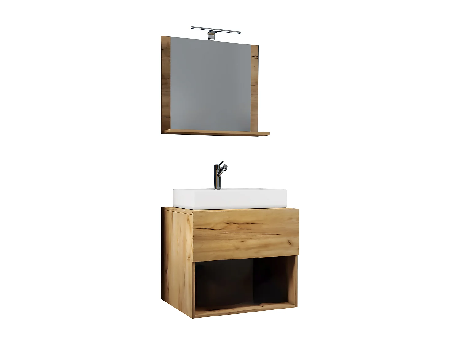 Bathroom furniture washbasin Lendas Honey oak H. 107 x W. 80 x D. 52 cm