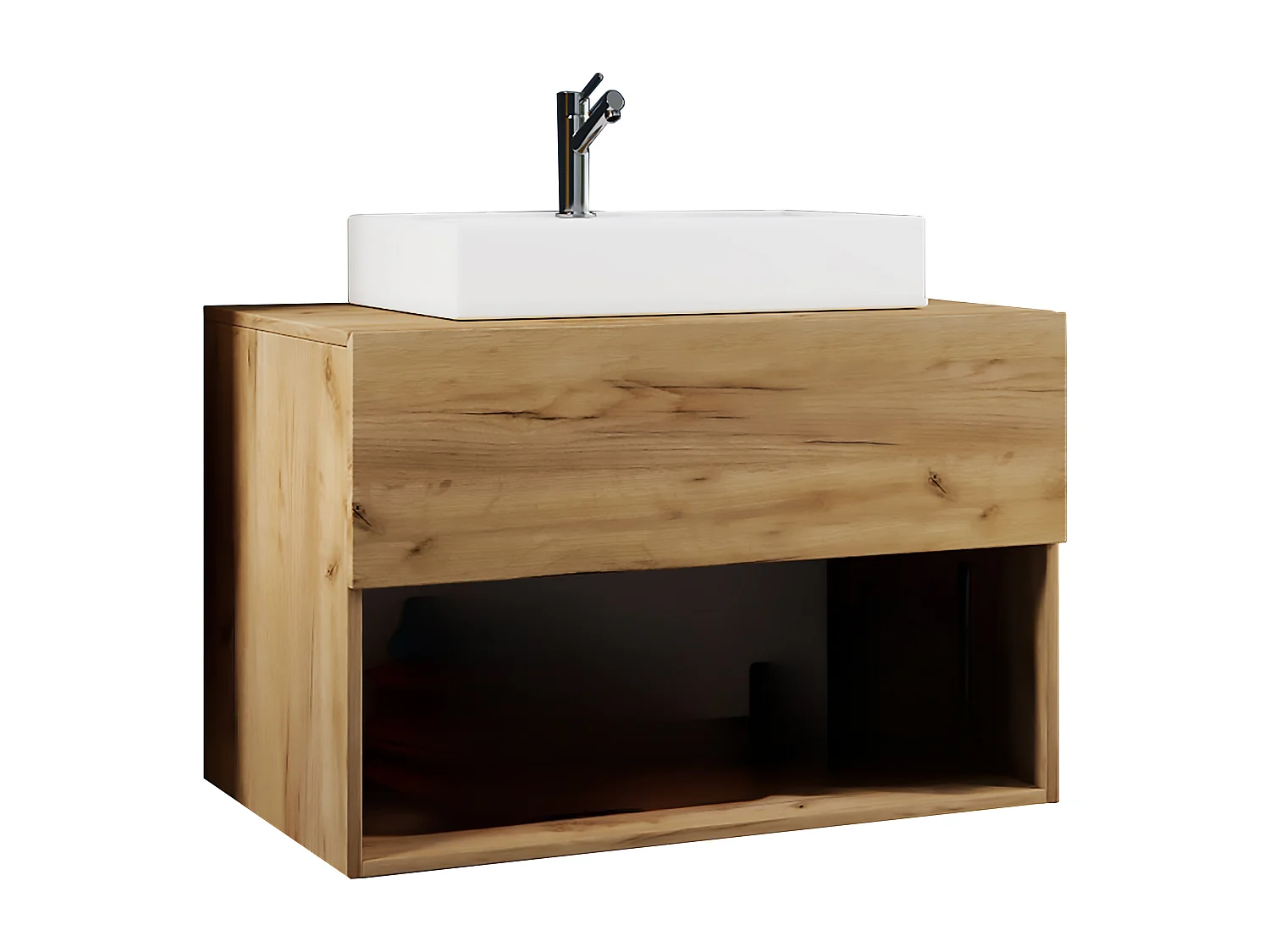 Bathroom furniture washbasin Lendas Honey oak H. 69 x W. 80 x D. 52 cm