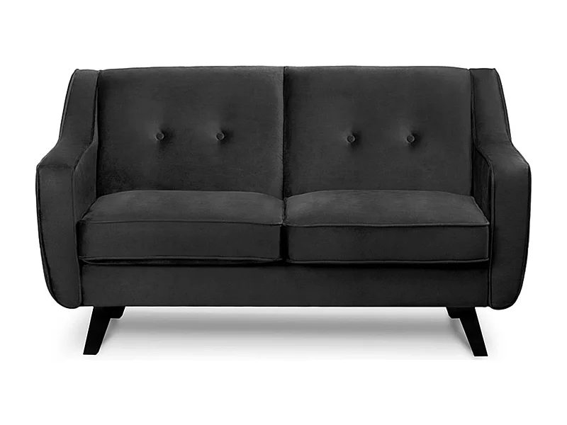 Sofa - 2 Sitzer im zeitlosen Design - Velours-Bezug - grau - TERSO